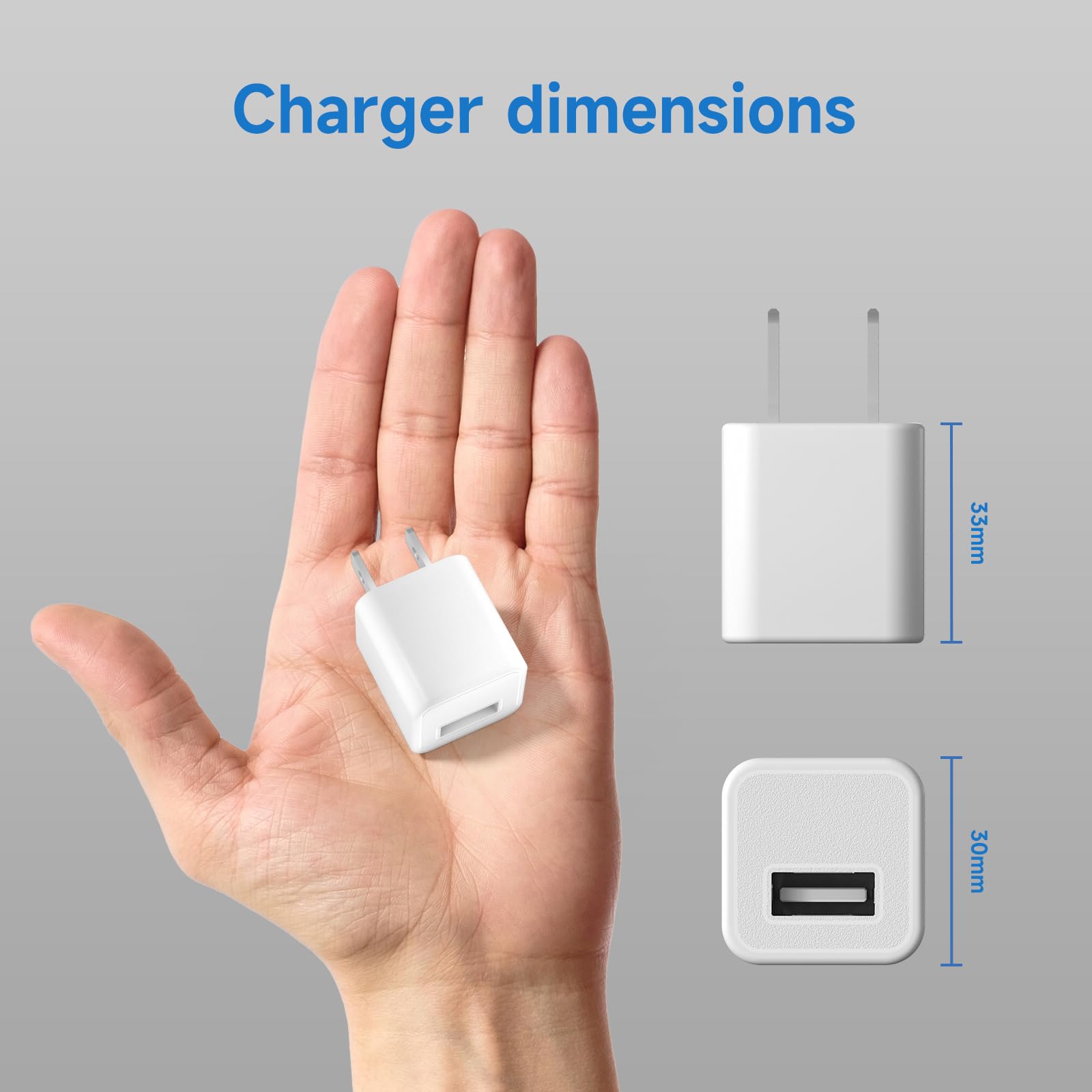 3-Pack MFi Certified iPhone Charger Cable & USB Wall Charger - Fast Charging & Data Sync for iPhone 14 Pro/13 Pro/12/12 Pro Max/11 Pro Max/XS Max/XR/X/8 - Perfect for Travel, Home & Office Use