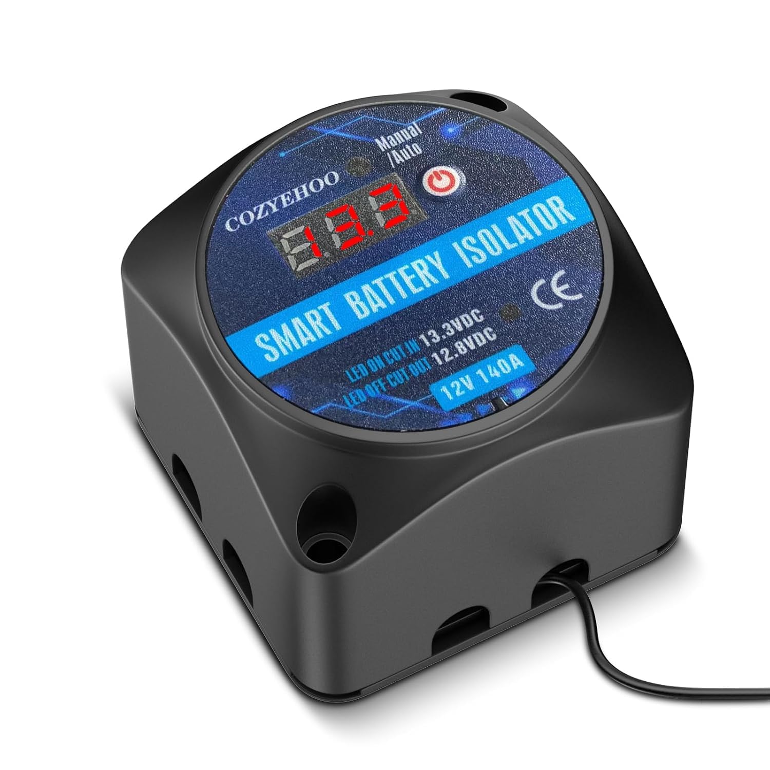 12V 140Amp Dual Battery Isolator Switch with Voltage Sensitive Relay (VSR) - Car, RV, ATV, UTV & Marine Battery Separator - Automatic Charging System for Lead Acid Batteries (Not for Lithium) - Perfect for Off-Road Vehicles, Camping & Boating Adventures