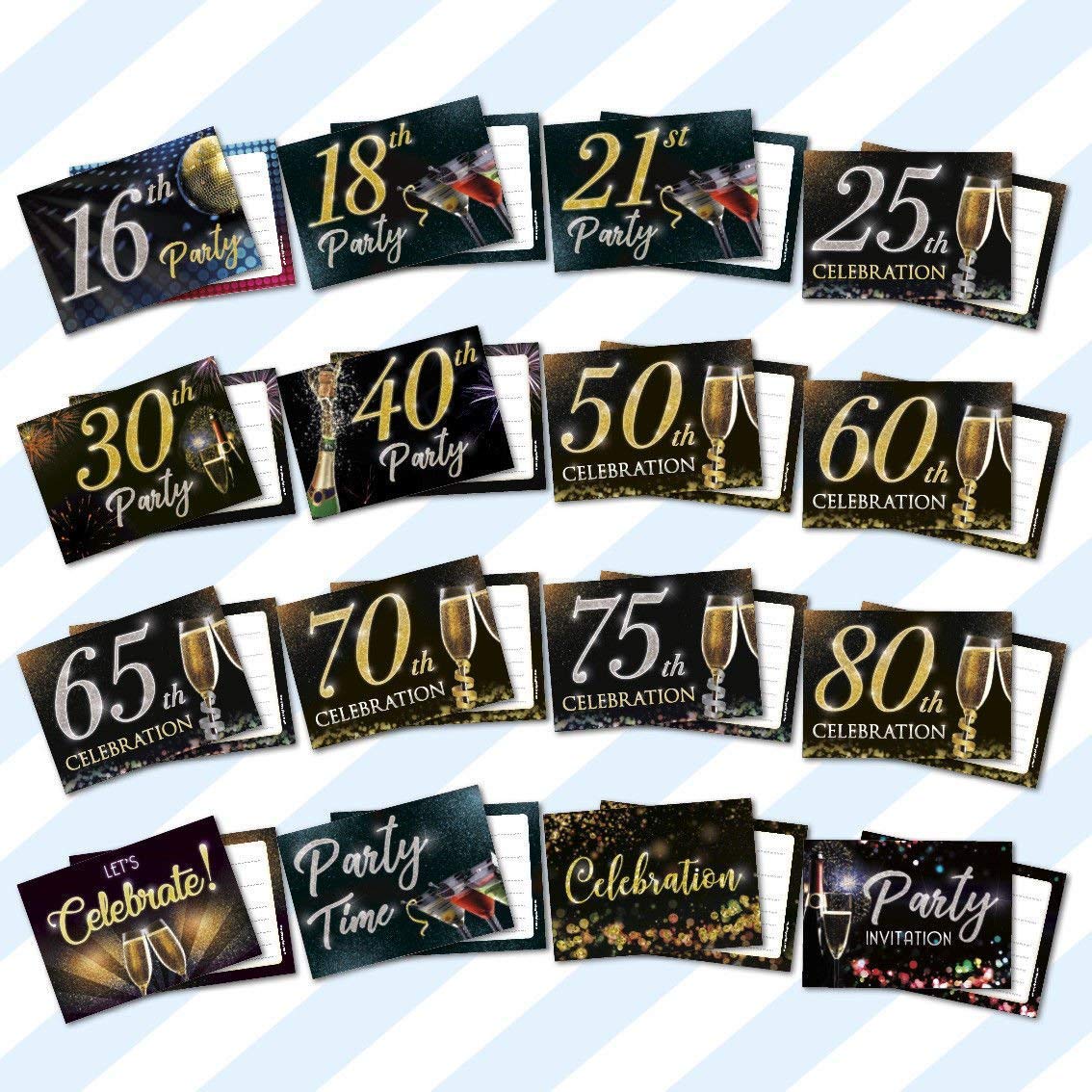 50th Anniversary Party Invitations - Pack of 48 A6 Greeting Cards with Envelopes for Birthday, Celebration & Special Events - Perfect for Golden Jubilee, Milestone Parties & Formal Invites