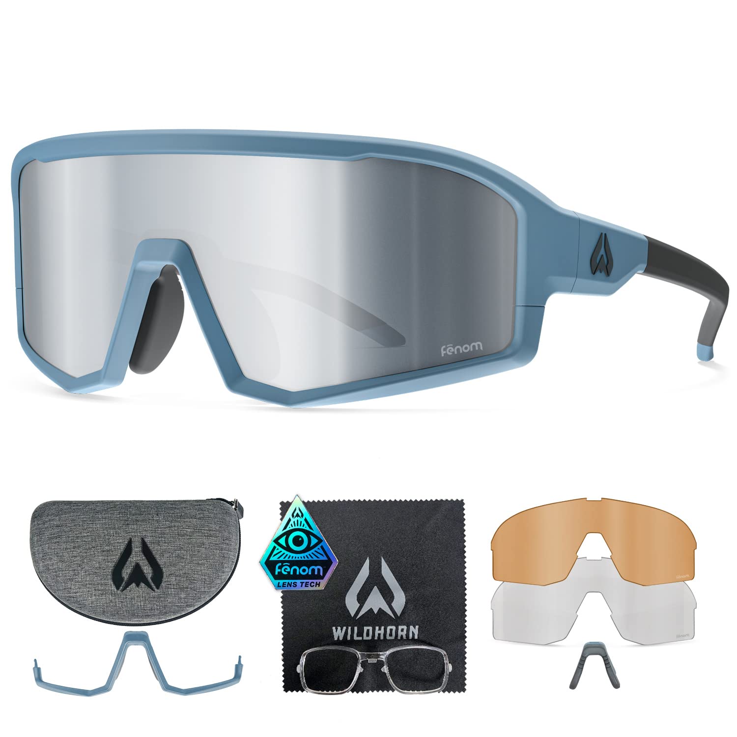 Wildhorn Radke MTB Cycling Glasses - UV400 Polarized Sports Sunglasses for Men & Women with 3 Interchangeable Lenses - Ideal for Mountain Biking, Road Cycling & Outdoor Adventures