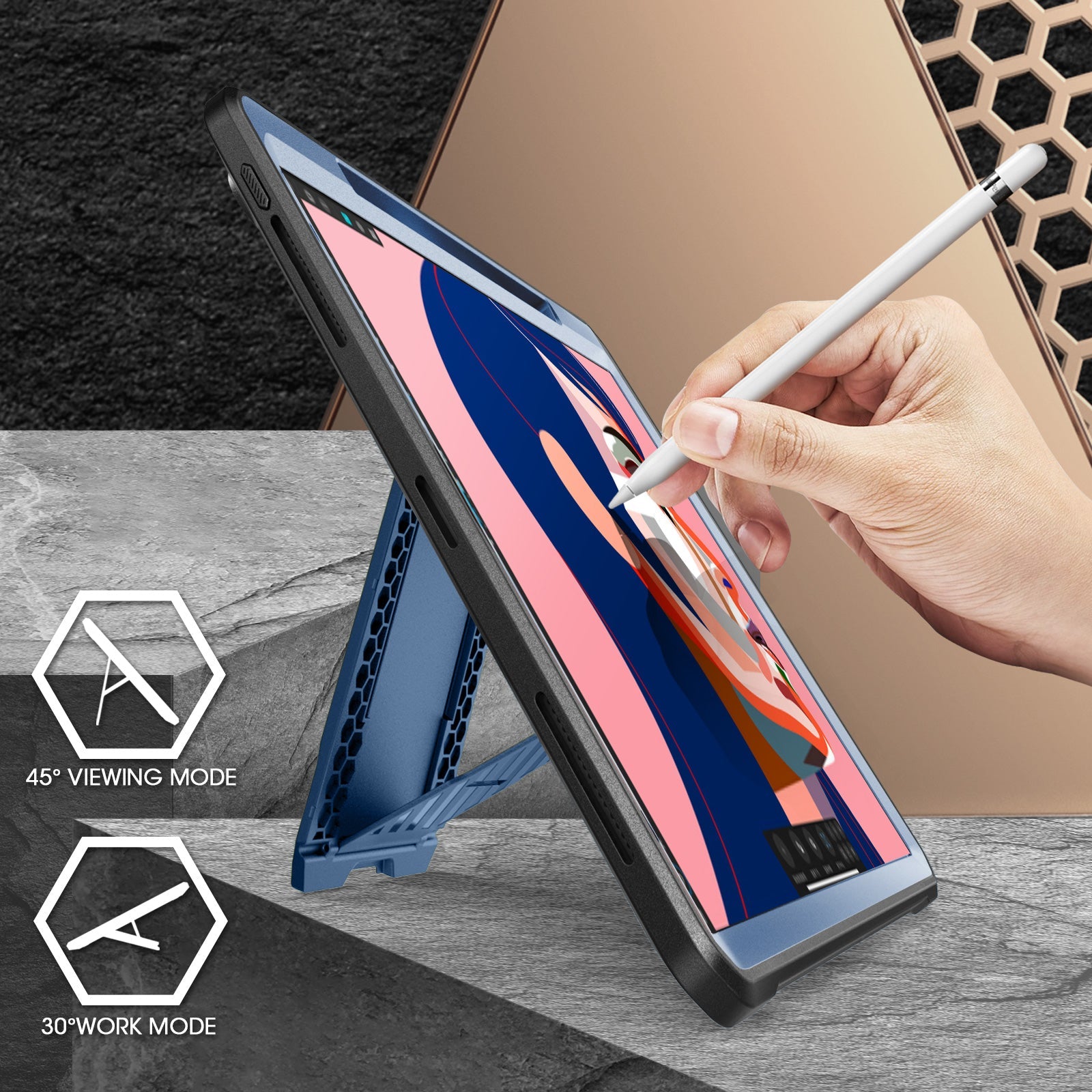 iPad Pro 11 Inch (2021) Unicorn Beetle Pro Rugged Case - Heavy Duty Shockproof Cover with Screen Protector, Metallic Blue (Open Box) - Perfect for Construction, Outdoor Adventures & Extreme Protection
