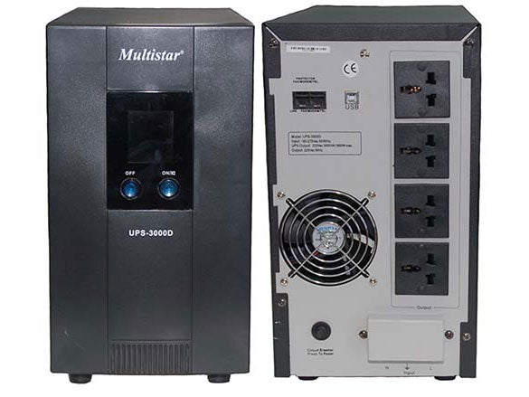 Multistar® 3000D UPS Battery Backup Power Supply for Computers - 220V/240V 50Hz/60Hz - Reliable Power Protection for Home Office, Gaming PC & Workstation