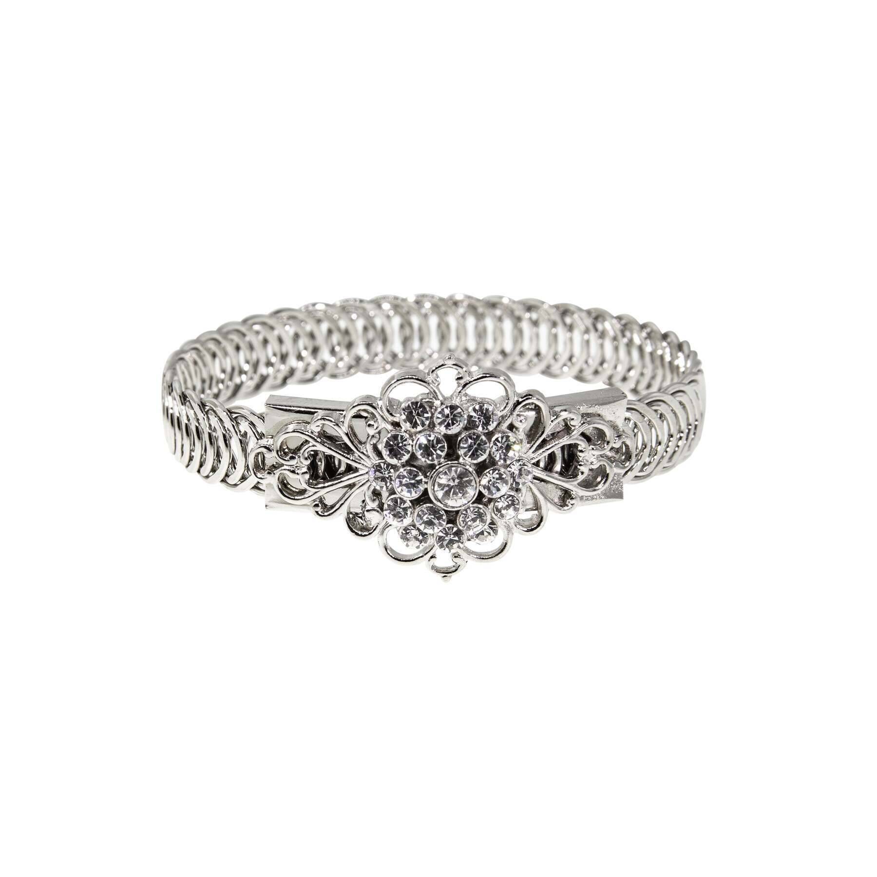 1928 Jewelry Crystal Flower Overlay Belt Bracelet - Vintage Style Rhinestone Waist Chain for Women - Perfect for Weddings, Parties, and Evening Dresses