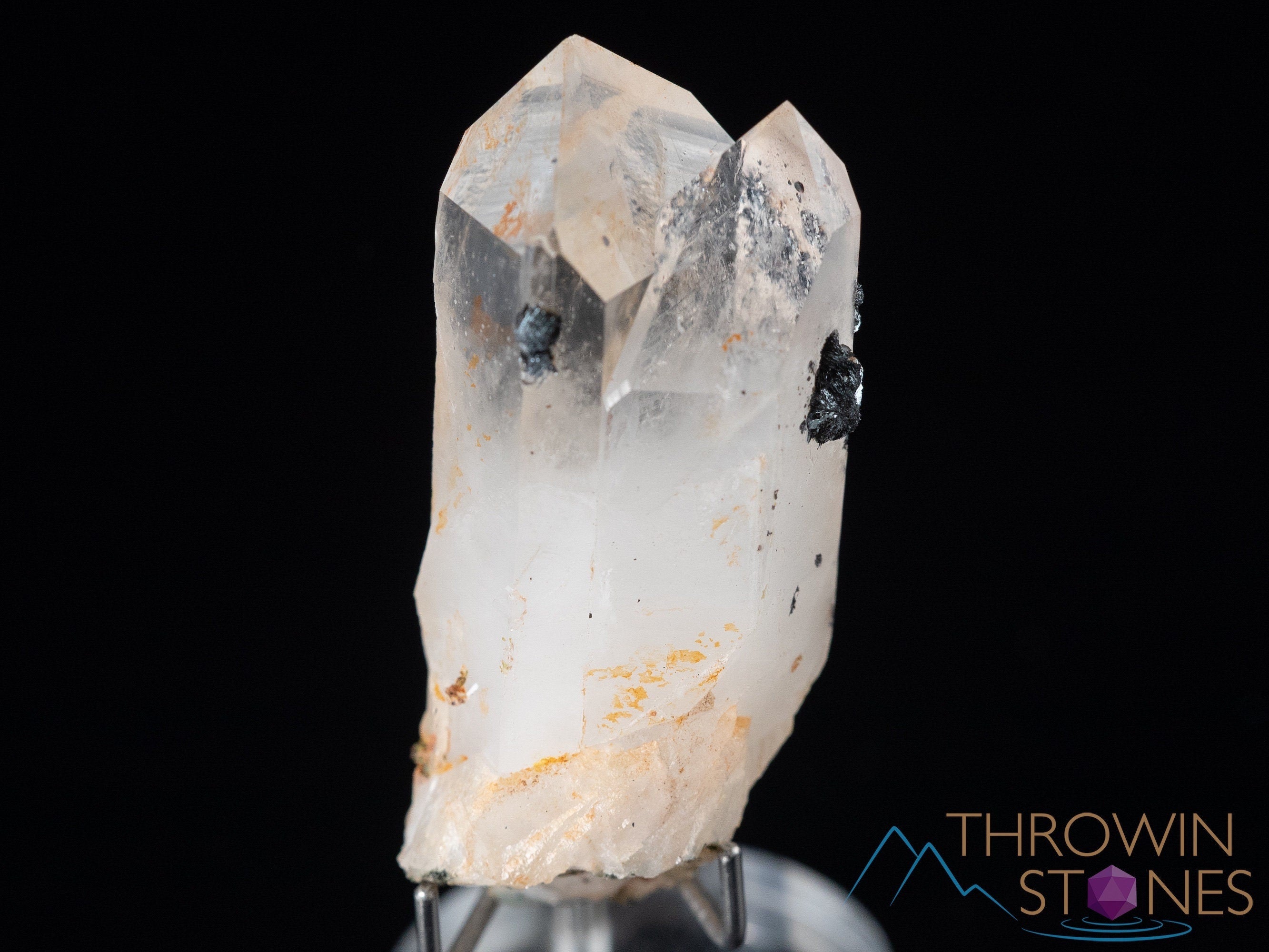 QUARTZ Raw Crystal Cluster with Specular HEMATITE - Natural Healing Stones for Home Decor, Twin Crystal Gift for Housewarming, Meditation & Spiritual Healing | Perfect for Office Desk, Living Room & Meditation Space