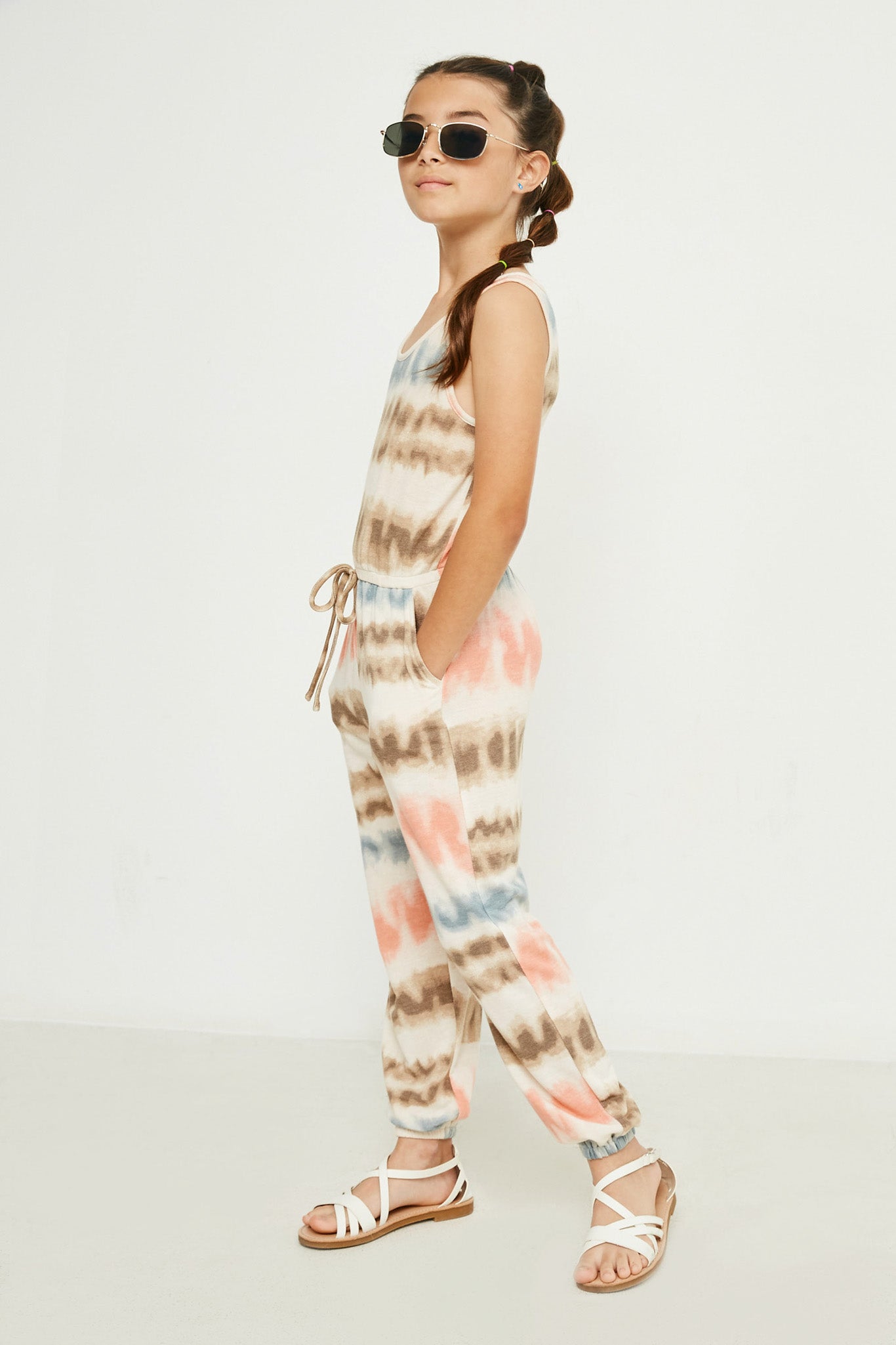 Trendy Striped Tie Dye Sleeveless Knit Jumpsuit for Women - Summer Boho Chic Romper, Beach Cover Up, Music Festival Outfit