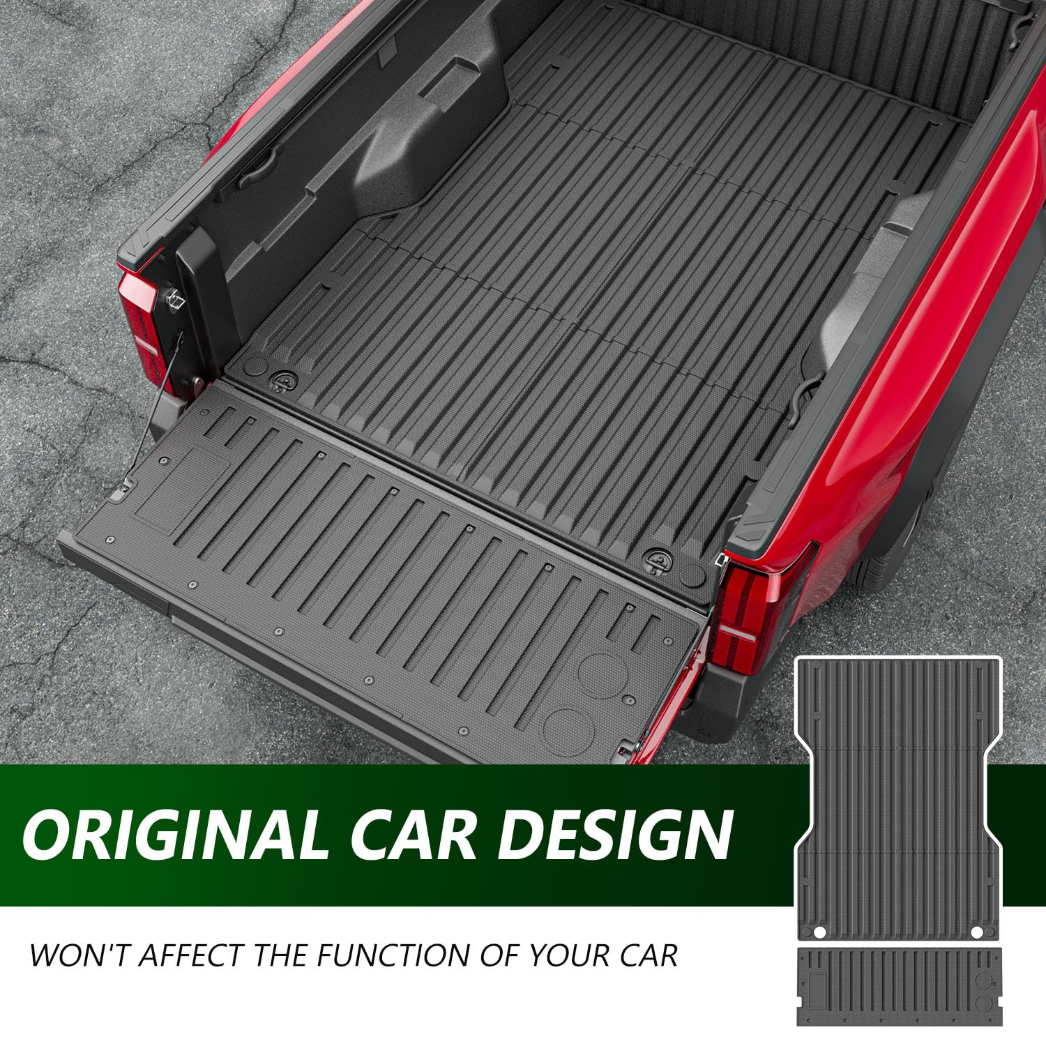 2024-2025 Toyota Tacoma 6FT Bed Mat Set - Heavy Duty Truck Bed Liner with Tailgate Mat & Floor Mat | Non-Slip Protection for Pickup Truck Accessories | Perfect for Camping, Hauling & Off-Road Adventures