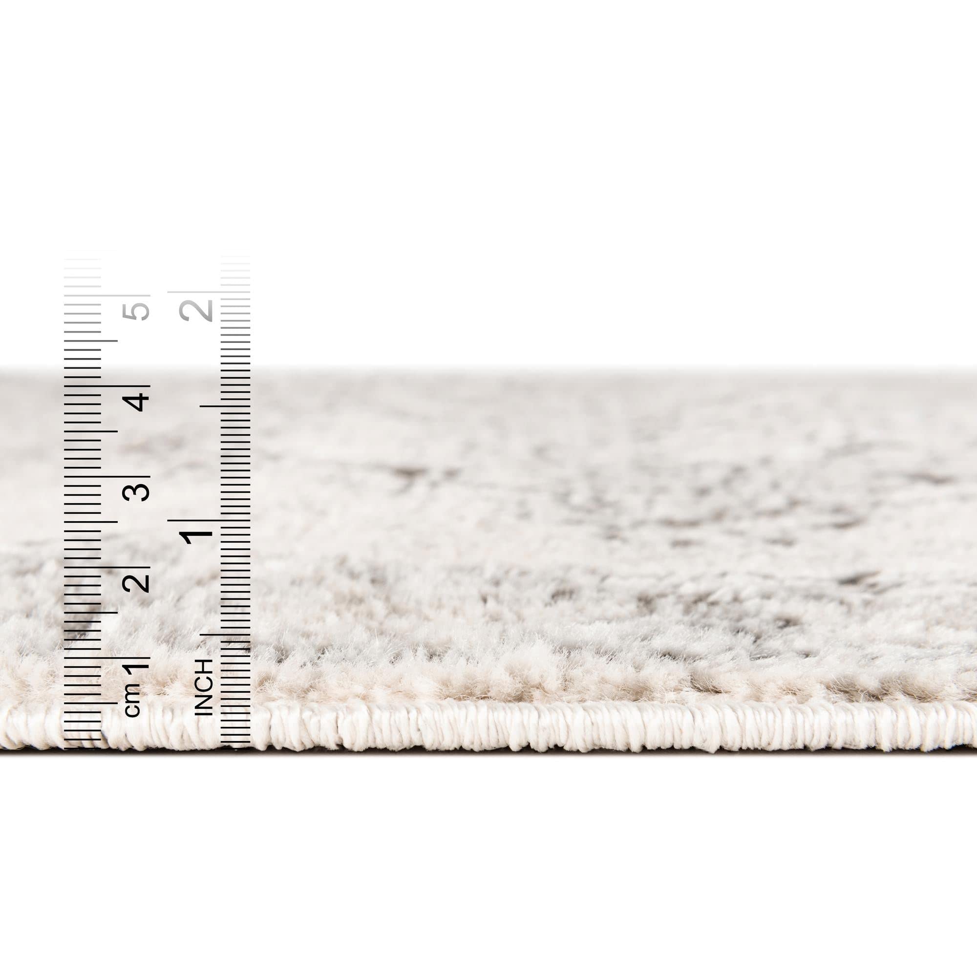 Unique Loom Nyla Collection Round Area Rug - 12' x 12' Ivory & Black Modern Abstract Design - Perfect for Living Room, Bedroom or Office Decor