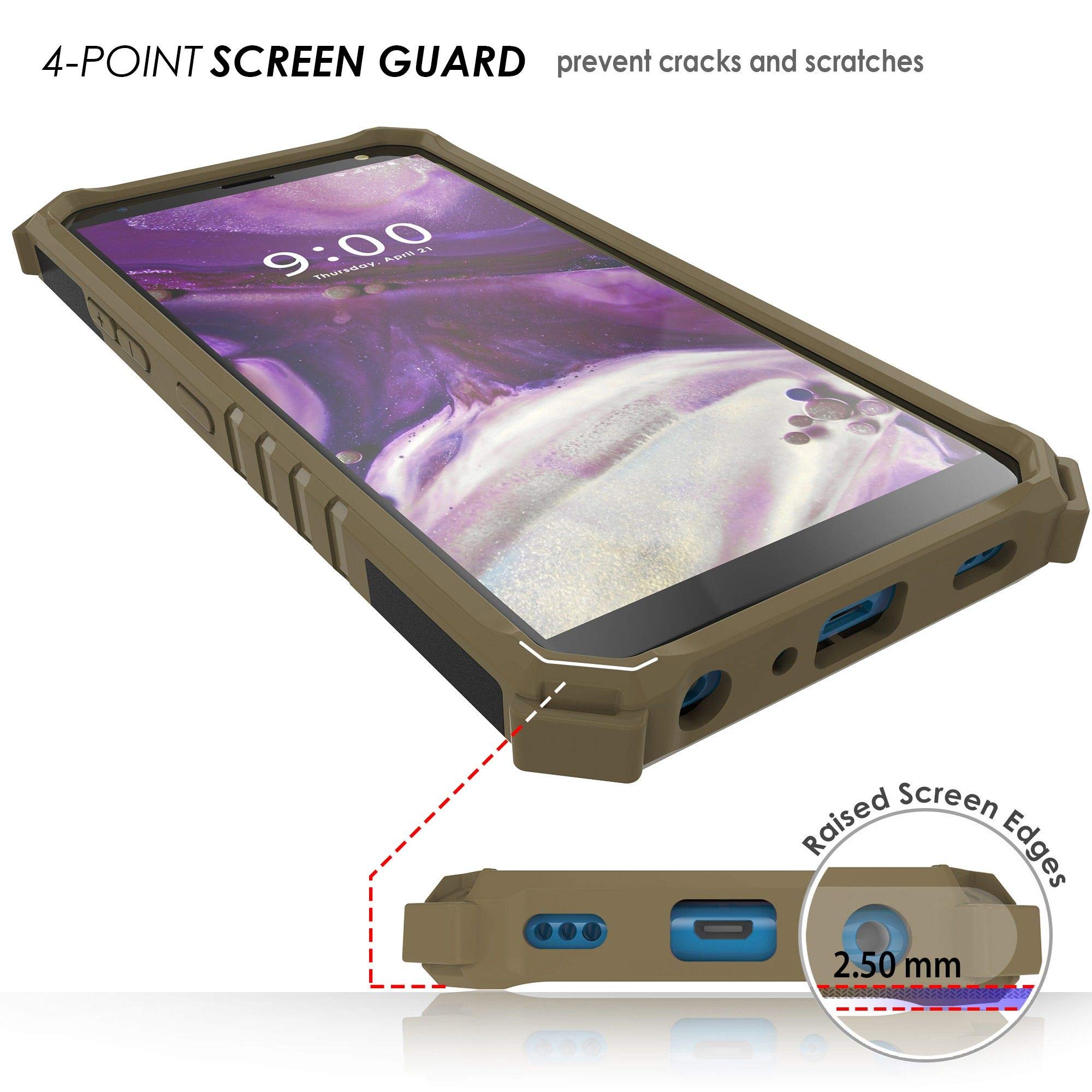 Military Grade Hybrid Shockproof Case with Stand - Dual Layer Protective Cover for LG K40/Solo LTE/X4/Harmony 3/Xpression Plus 2 - Perfect for Outdoor Activities, Work & Travel