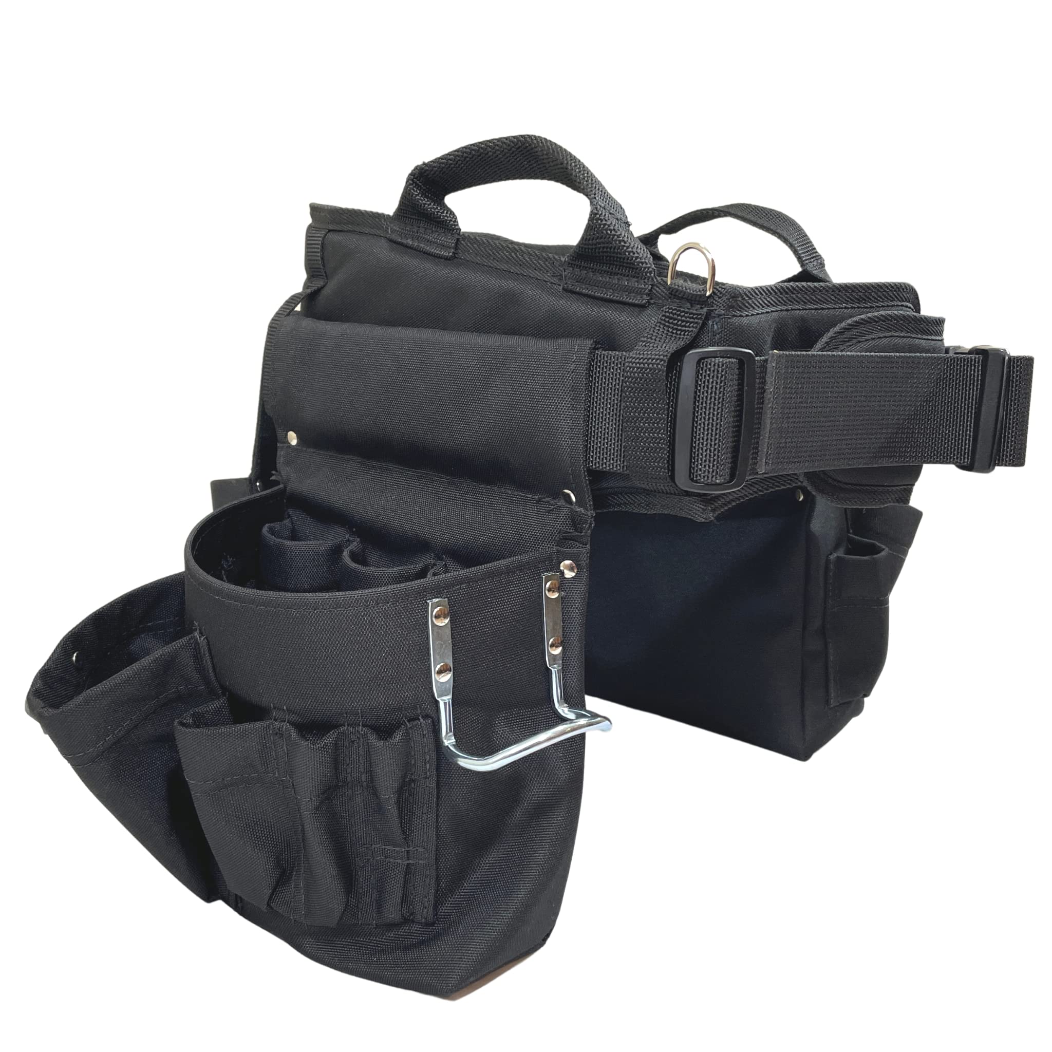 BOULDER BAG Ultimate Carpenter MAX Triple Combo Tool Belt with Comfort Back Support & Quick Release Buckle - Heavy Duty Construction Tool Bag for Professionals (Black, Small 24-27 Inches) | Made in USA | Perfect for Carpentry, Roofing & Construction Work