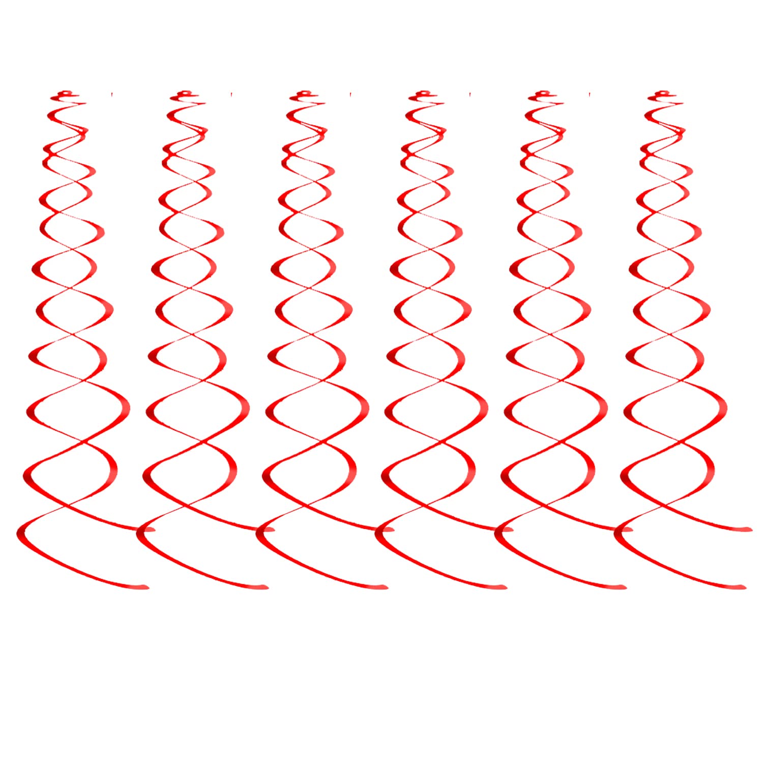 12 Pack Red Plastic Hanging Swirl Decorations - Spiral Streamers for Ceiling, Wedding, Baby Shower & Birthday Party Supplies | Perfect for Indoor Party Decorations & Event Backdrop Enhancements