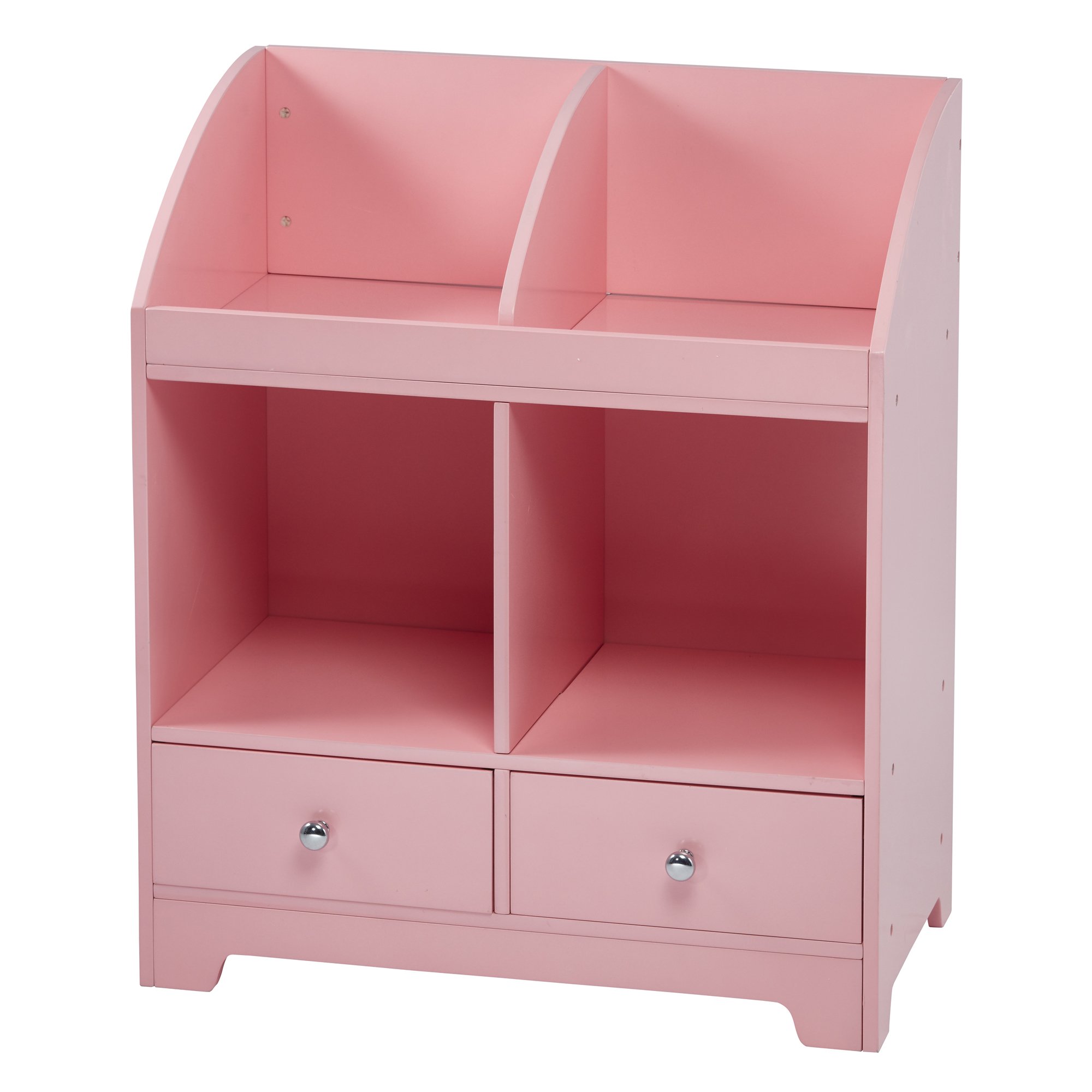 Teamson Kids Windsor Wooden Cubby Storage Organizer - Pink Toy Storage Shelf for Bedroom, Playroom & Nursery - Kids Room Organization Solution