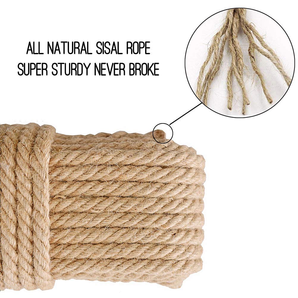 Durable Sisal Rope Cat Scratching Post Replacement - Natural Hemp Rope for Cat Trees & Towers - Perfect for Indoor Cat Furniture & Scratching Needs