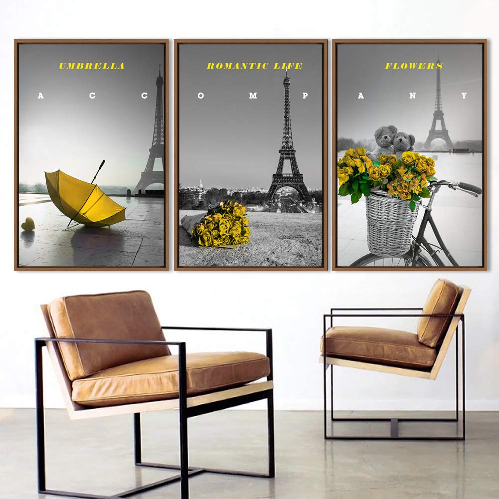 Wall26 3-Panel Framed Canvas Wall Art Set - Modern Cityscape Building Theme Print for Living Room & Bedroom Decor - 16x24 Inches Ready to Hang - Perfect for Home, Office & Apartment Decoration