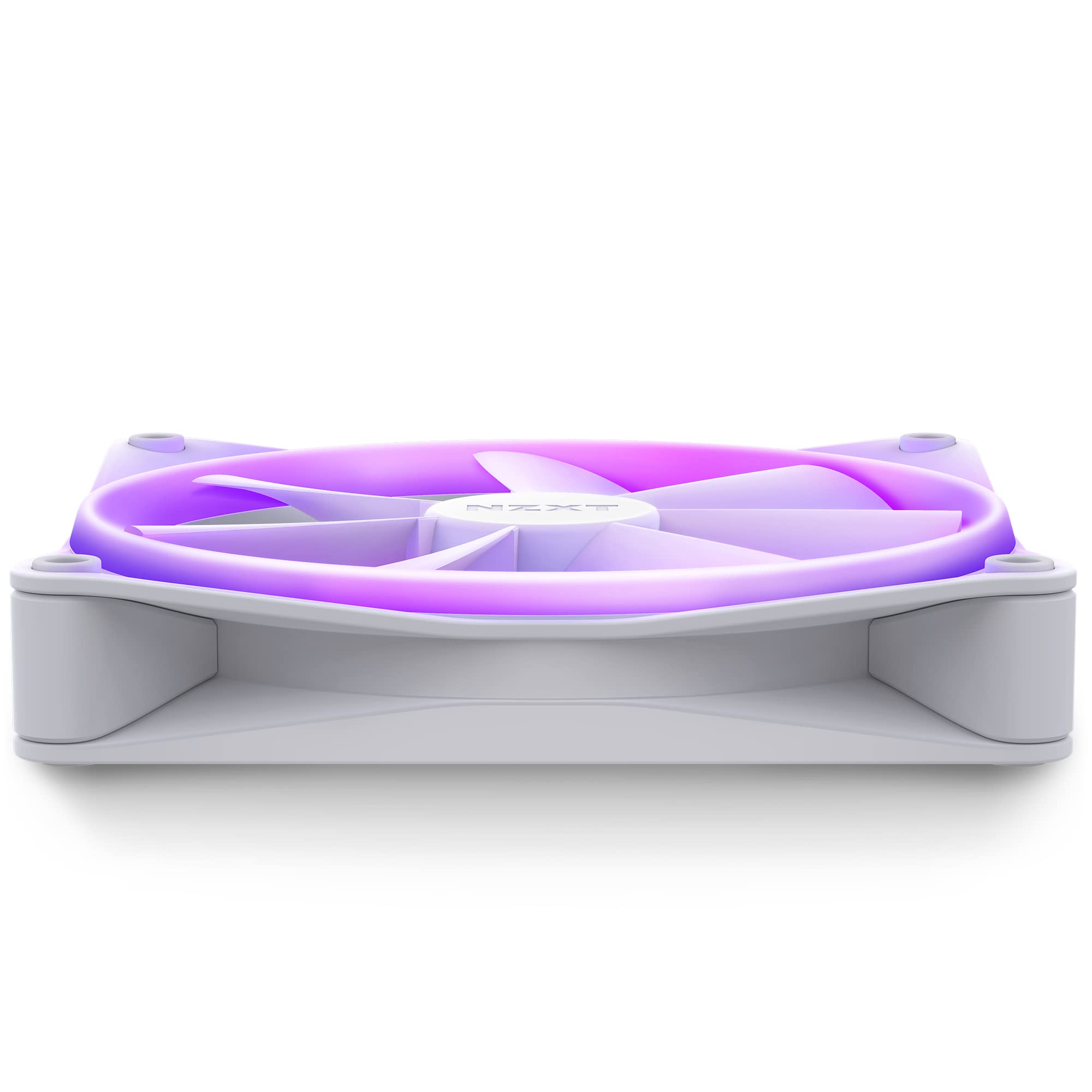 NZXT F140 RGB PC Cooling Fans - 140mm White LED Case Fans with Advanced RGB Lighting & Quiet Operation - Includes Twin Fans & Controller for Gaming PC, Workstation, and Home Office Setup