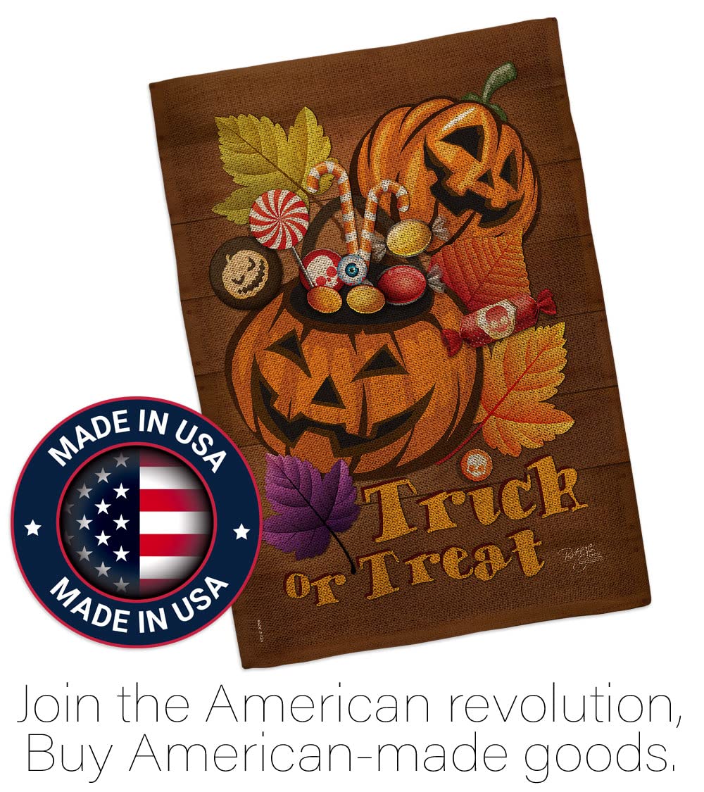 Halloween Pumpkin Garden Flag - Fall Decor with Stand for Yard & Home