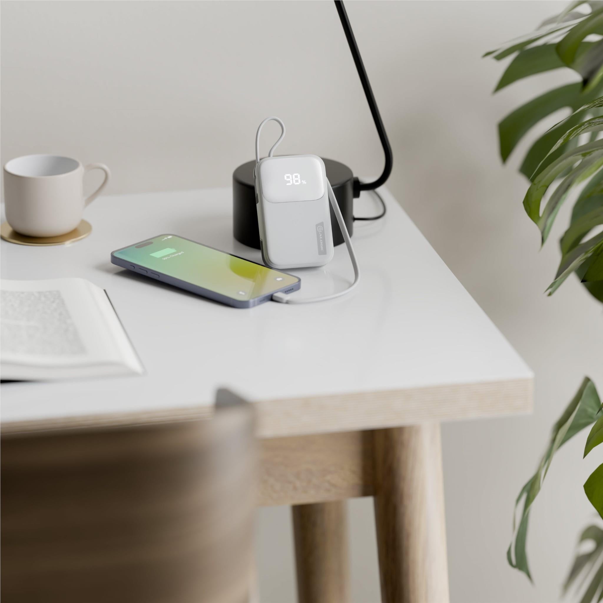 ALOGIC 20K 30W Tandem Power Bank with USB C & Lightning Port - High Capacity Portable Charger for iPhone, Samsung, iPad | Perfect for Travel, Camping & Emergency Backup (White)