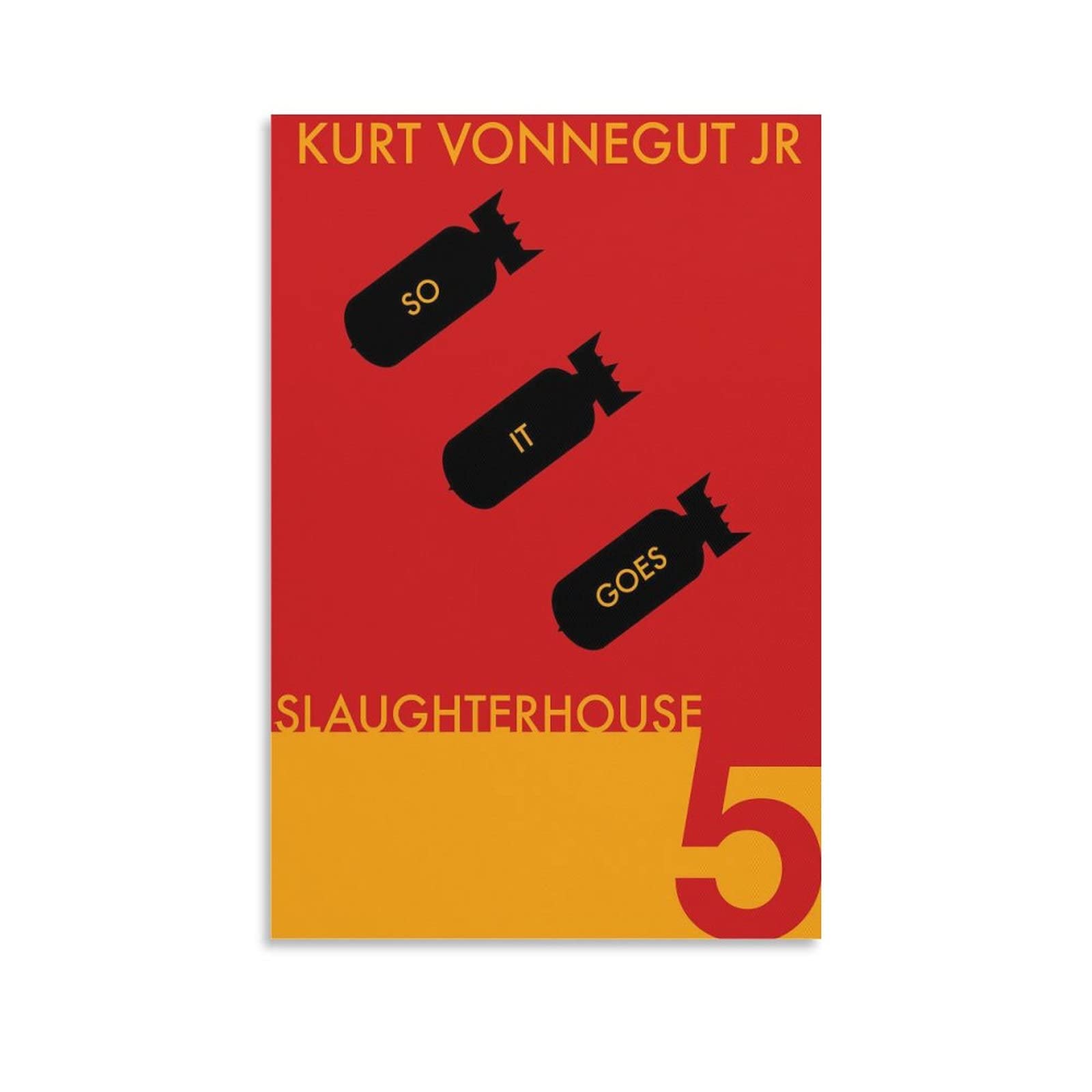 HKFFA Slaughterhouse Five Book Cover Poster - Kurt Vonnegut Literary Art Print - Vintage Canvas Wall Decor for Bedroom, Office & Library - Perfect Gift for Book Lovers & Sci-Fi Fans