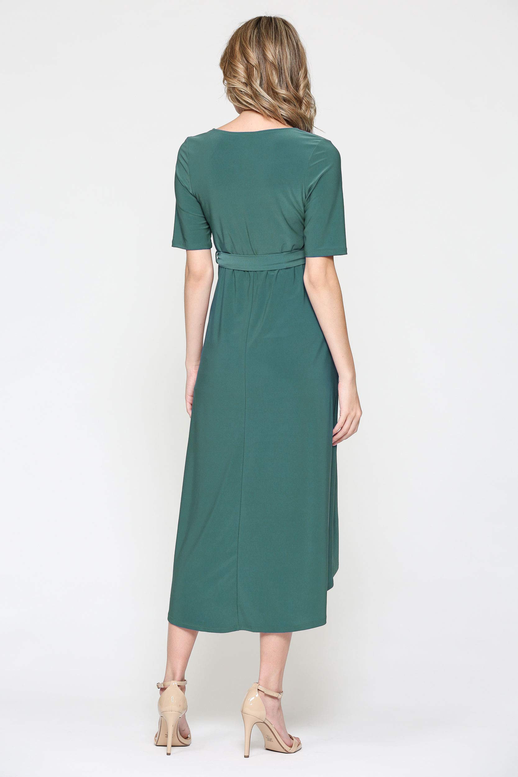 Stylish Women's Maternity Wrap Dress - Adjustable Waist Belt & Flattering Midi Length - Perfect for Pregnancy, Nursing & Special Occasions