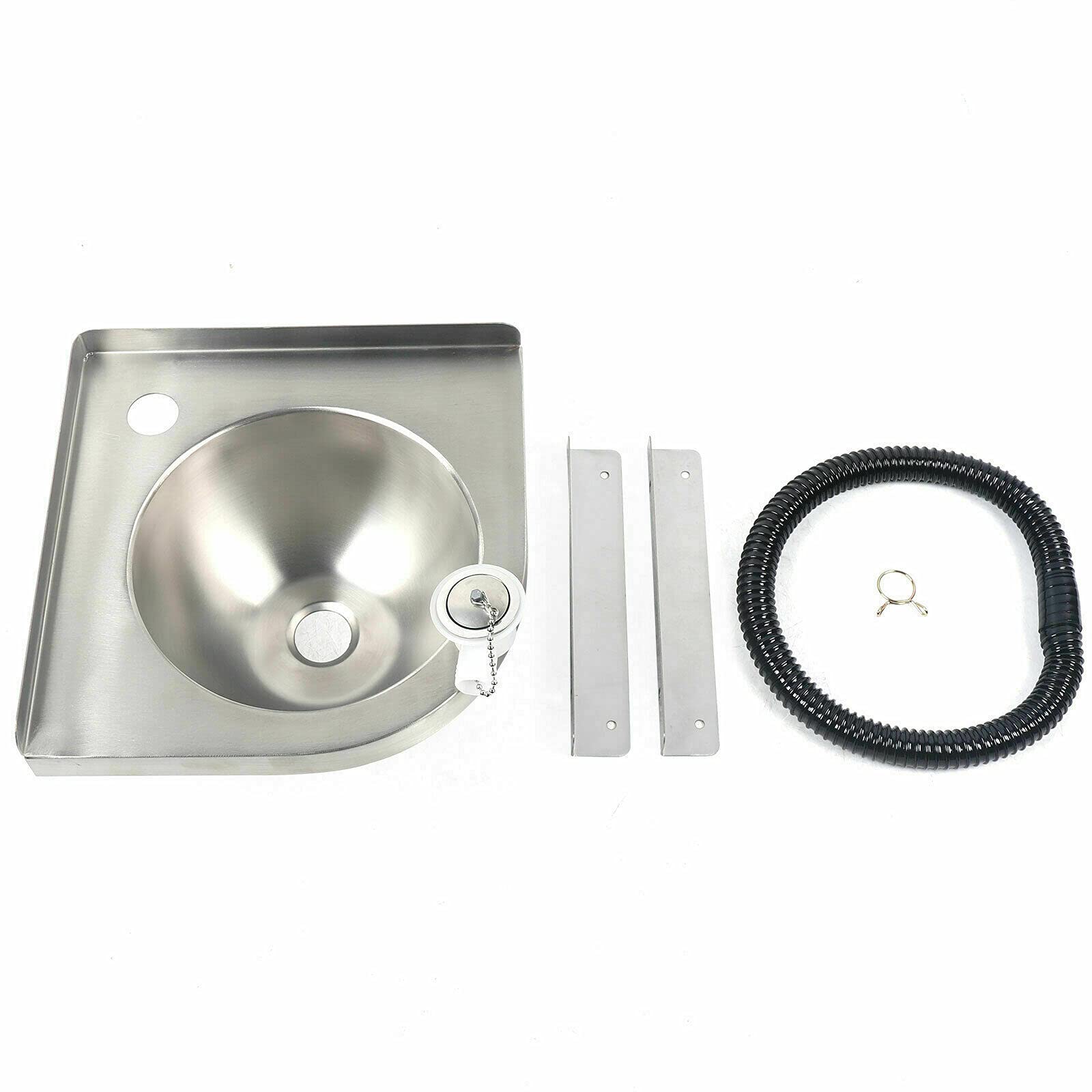 **Stainless Steel RV Bathroom Corner Sink - Small Triangle Sink for RV, Boat & Camper Van with Down Pipe | Compact Wash Basin for Space-Saving Toilet Vanity | Perfect for Tiny Homes & Mobile Living**