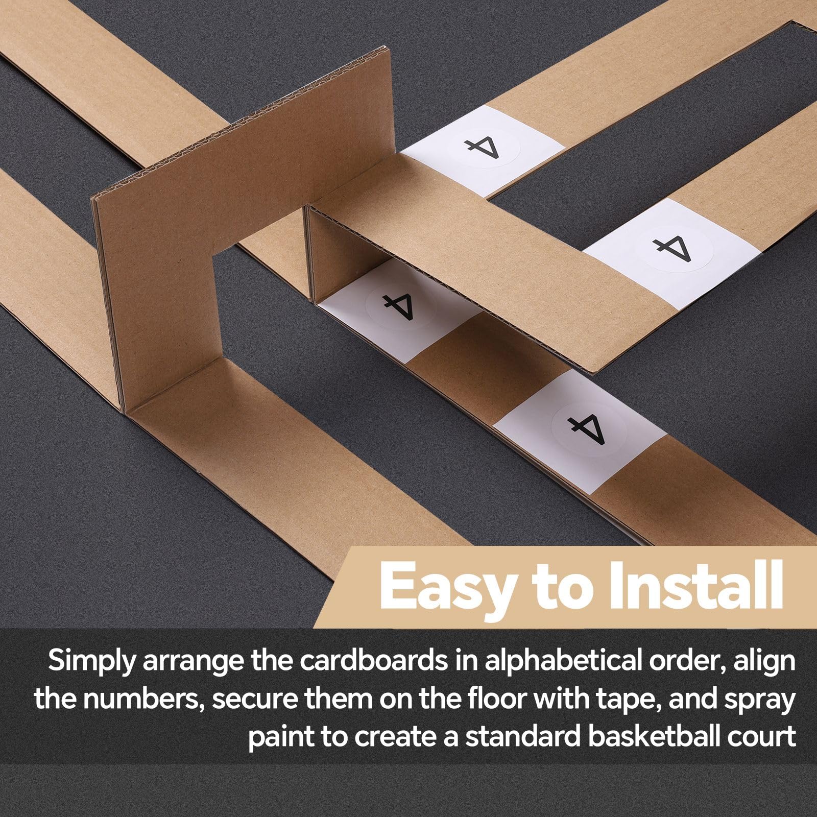Foldable Basketball Court Stencil Kit - Reusable for Concrete, Asphalt, Tiles - Perfect for Driveway & Backyard Sports
