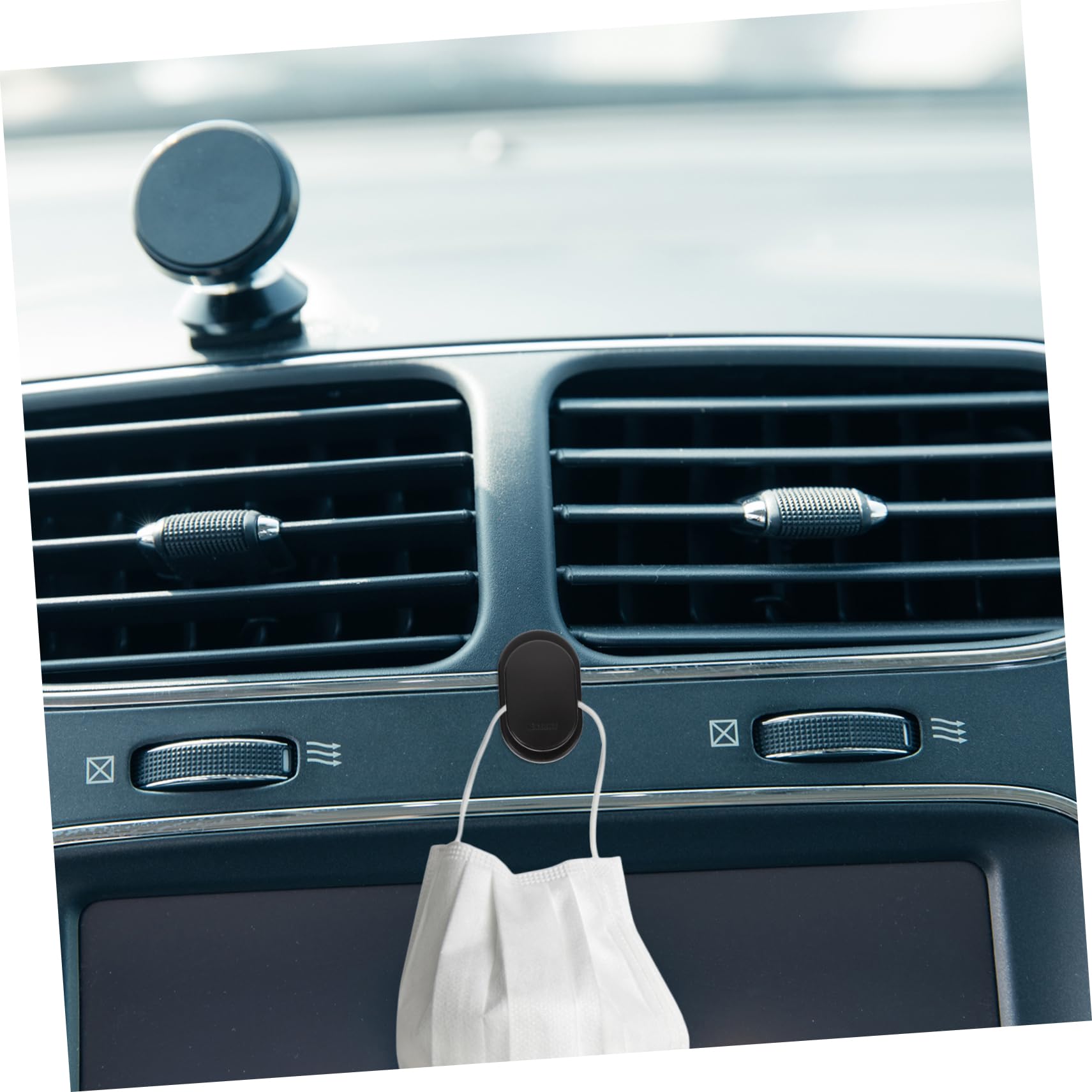 Hoement 4-Pack Car Hooks - Heavy Duty Sticky Hooks for Car, Wall & Outdoor Use - Multi-Purpose Hangers for Keys, Earphones, Grocery Bags & More - ABS Plastic Car Accessories (Perfect for Road Trips & Daily Organization)