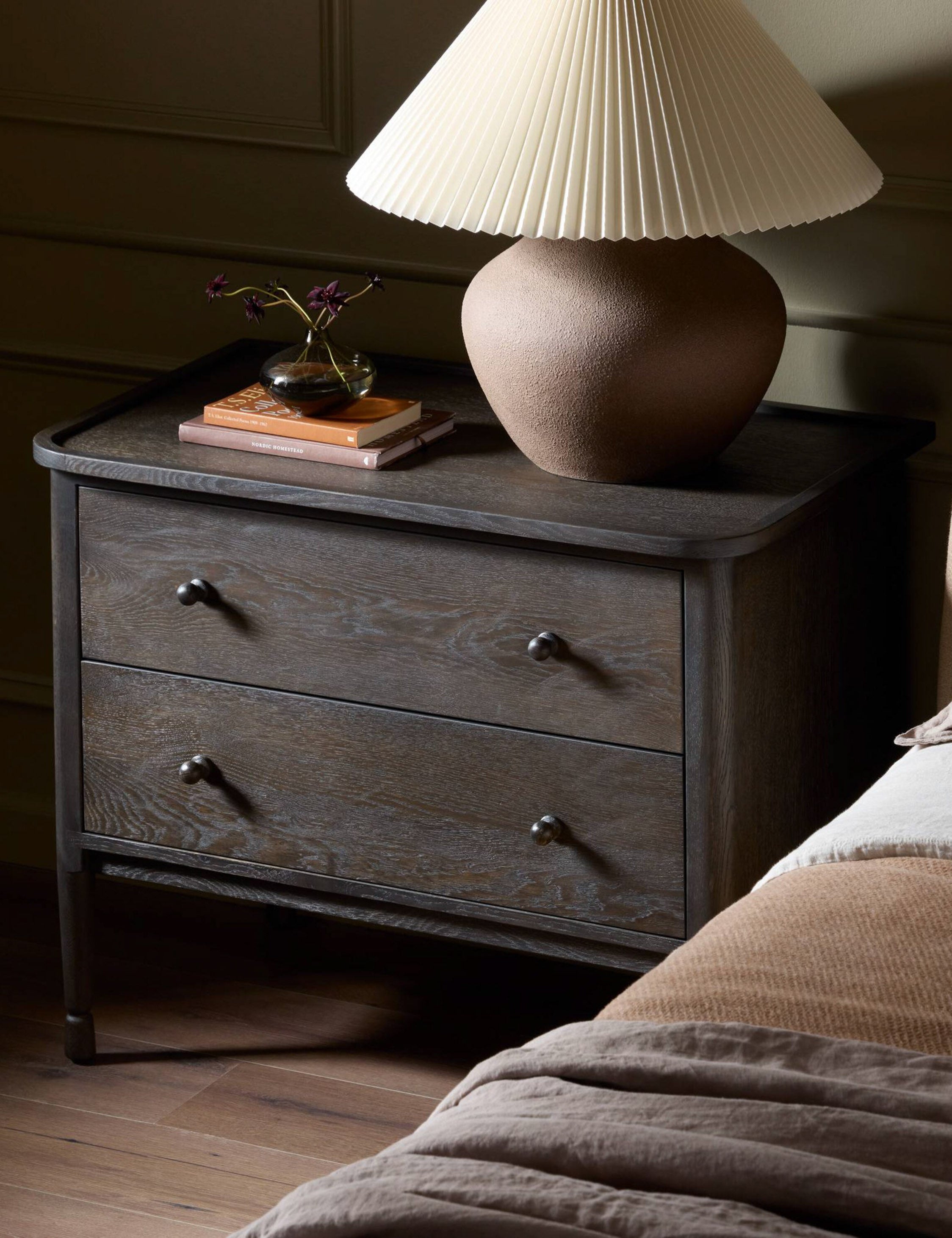 Franny Nightstand by Amber Lewis x Four Hands - Modern Bedside Table with Drawer for Bedroom, Living Room & Guest Room - Stylish & Functional Home Decor