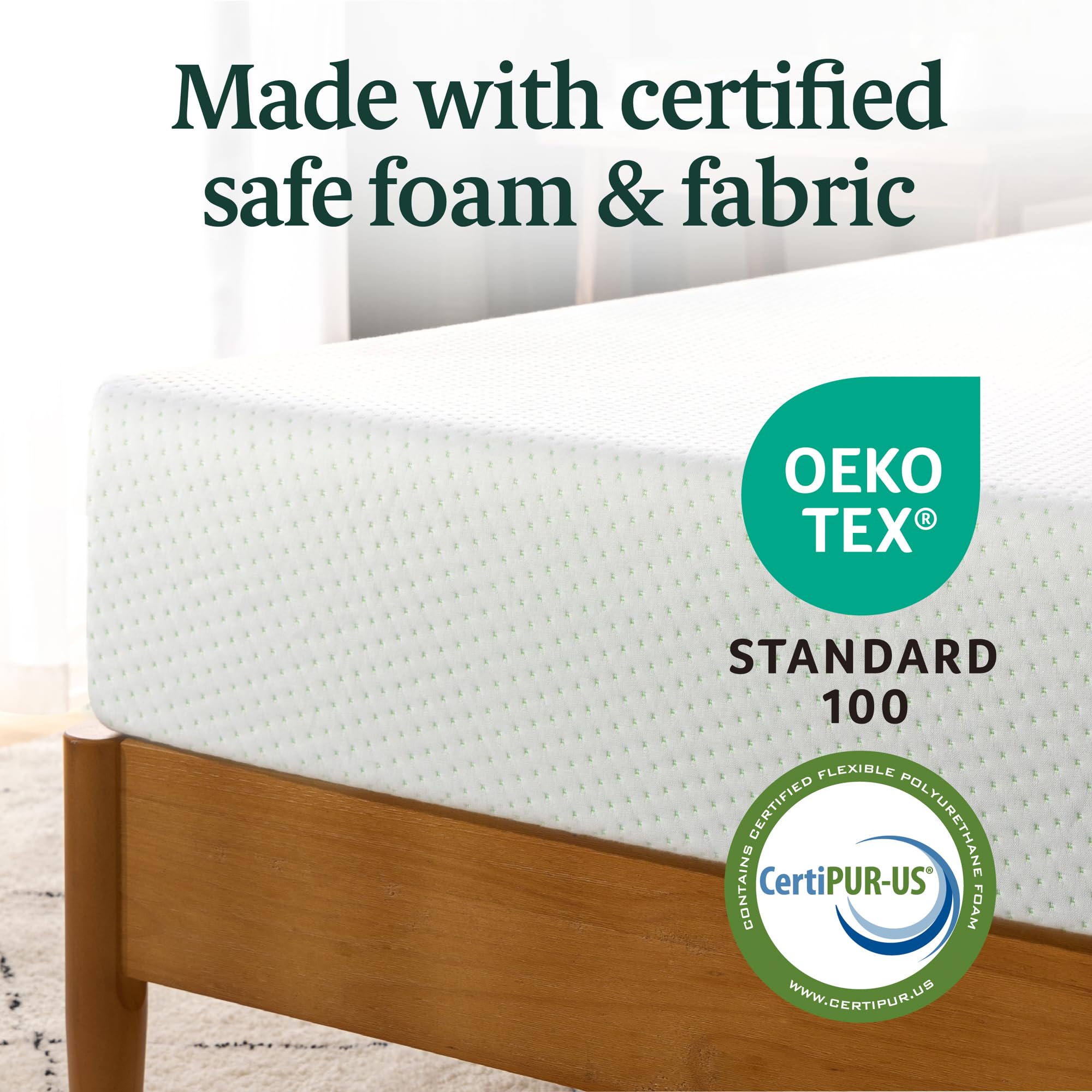 ZINUS 6 Inch Green Tea Memory Foam Mattress - Medium Firm, Pressure Relief, Fiberglass Free, CertiPUR-US Certified (75”x30