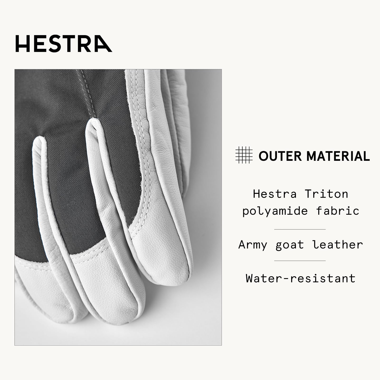 Hestra Women's Heli Ski Gloves - Premium 5-Finger Leather Gloves for Skiing, Snowboarding & Mountaineering - Warm Winter Sports Gloves for Women - Perfect for Alpine Adventures, Backcountry Ski Trips & Cold Weather Outdoor Activities