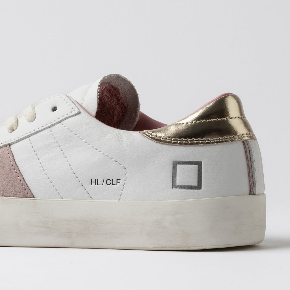 D.A.T.E. Hill Low Calf White Platinum Sneakers W421 HL CA - Women's Casual Fashion Shoes for Walking, Running & Everyday Wear