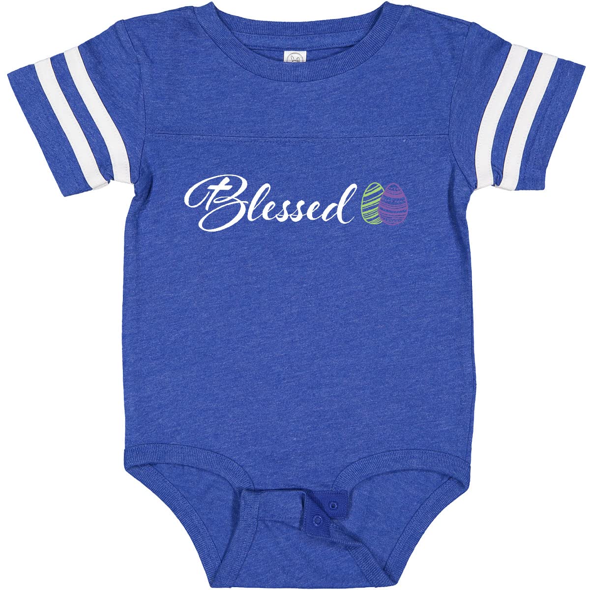 Easter Blessed with Green and Purple Eggs Baby Bodysuit - Cute Easter Outfit for Infants & Toddlers - Perfect for Easter Photos, Church, and Family Gatherings
