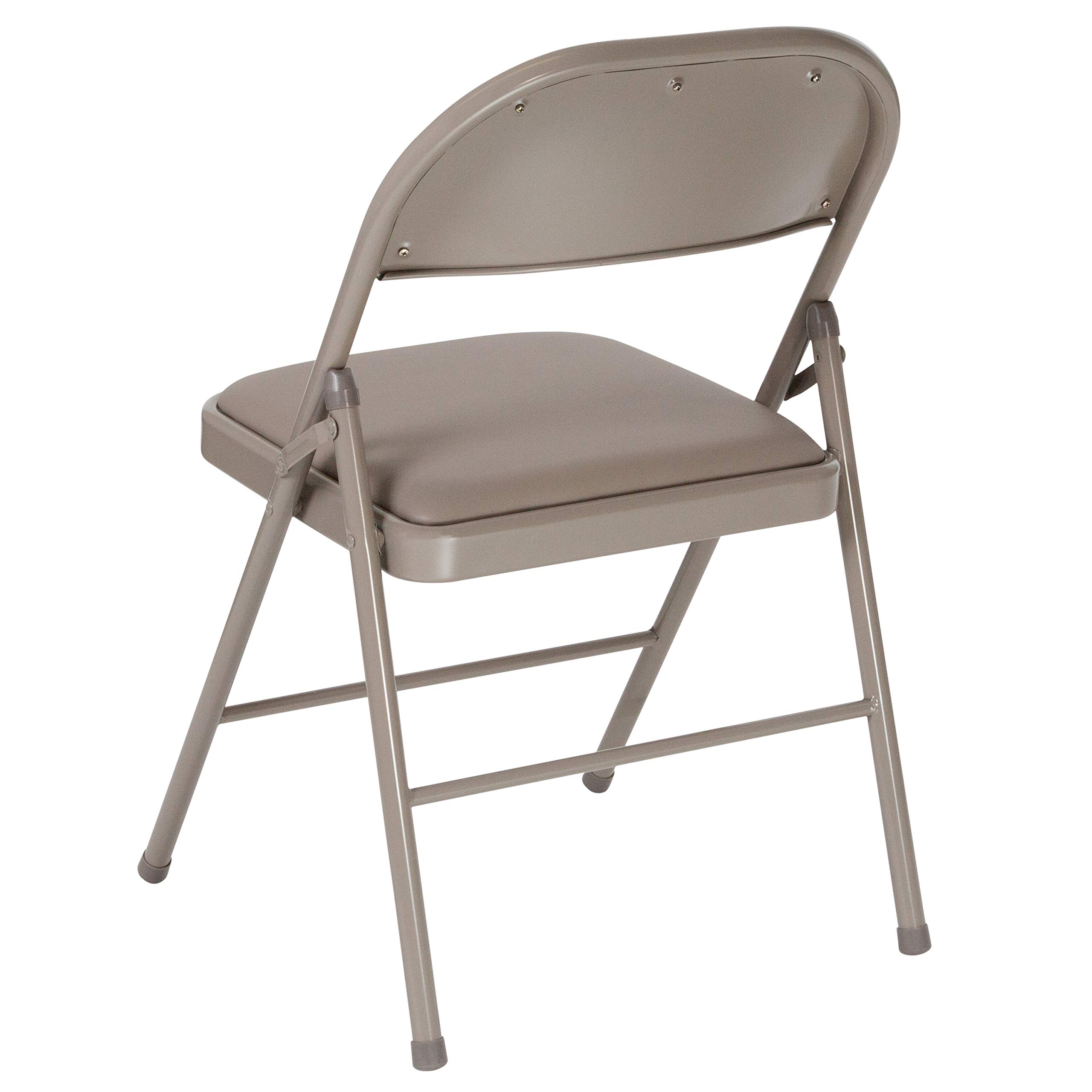 Flash Furniture HERCULES Series Heavy Duty Double Braced Gray Vinyl Folding Chair - Commercial Grade for Events, Parties, Banquets & Home Use