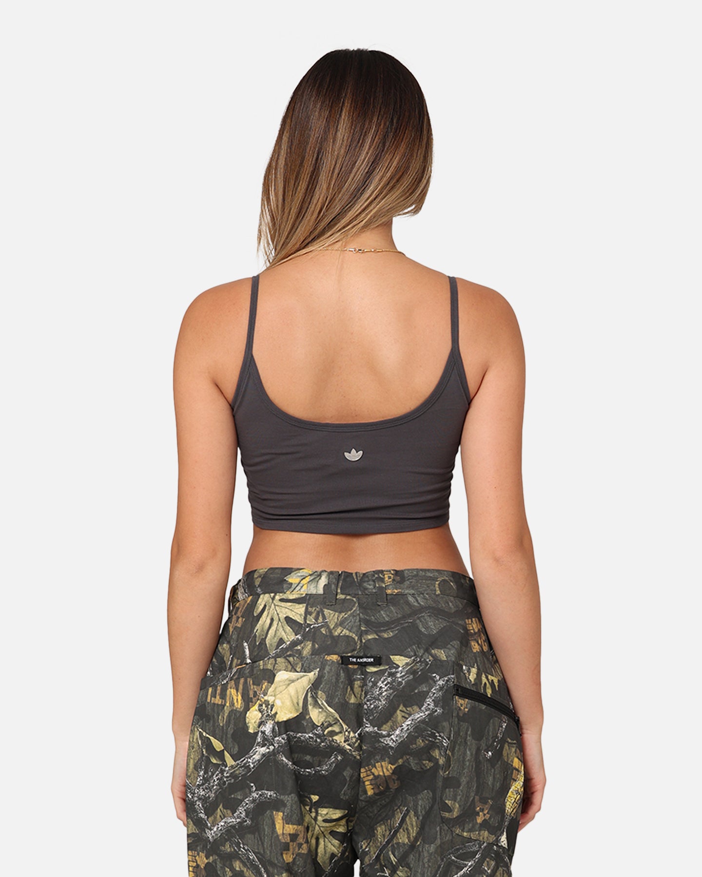 Adidas Women's Trefoil Logo Sports Bra - Grey, Large Size - Perfect for Yoga, Running & Gym Workouts