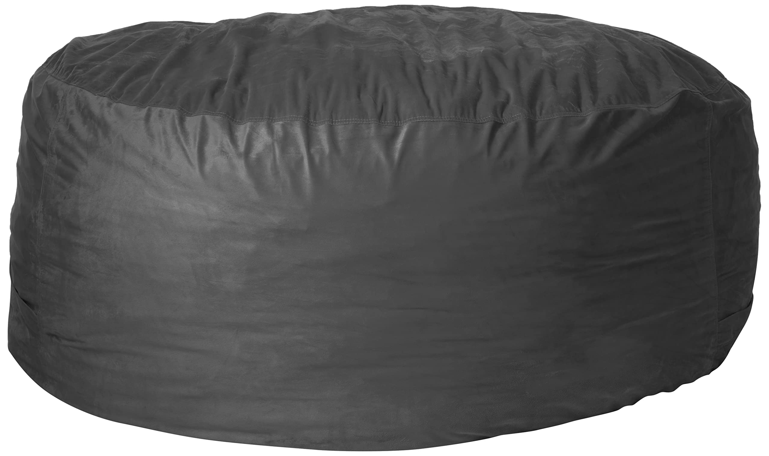 6-Ft Sofa Sack Bean Bag Chair Cover Replacement - Fluffy Round/Oval Beanbag Cover for Adults & Kids (No Filling) - Comfy Lazy Sofa Cover for Floor Chairs, Reading Nooks & Game Rooms - Charcoal Gray