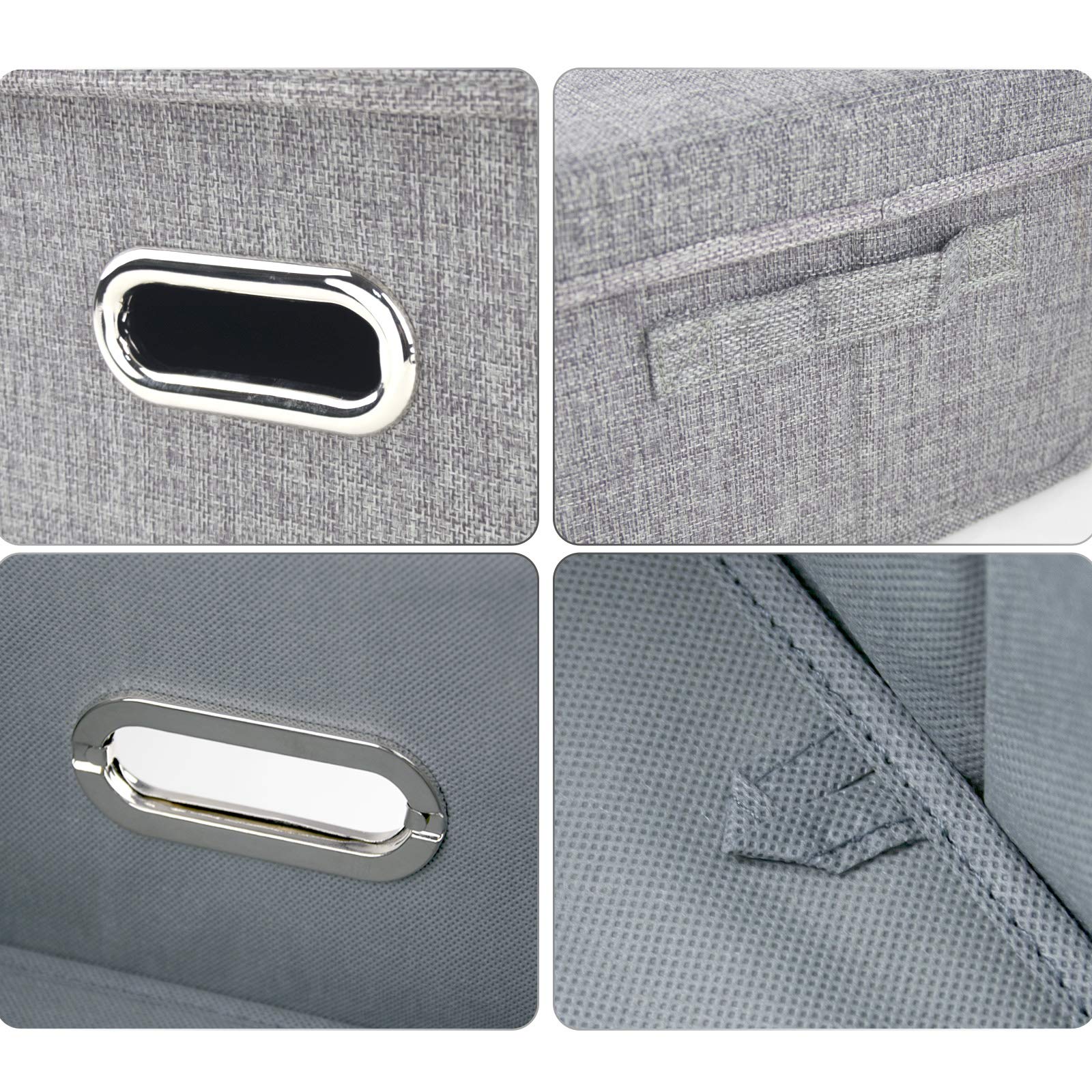 Gray Fabric Storage Bin with Removable Lid - 13