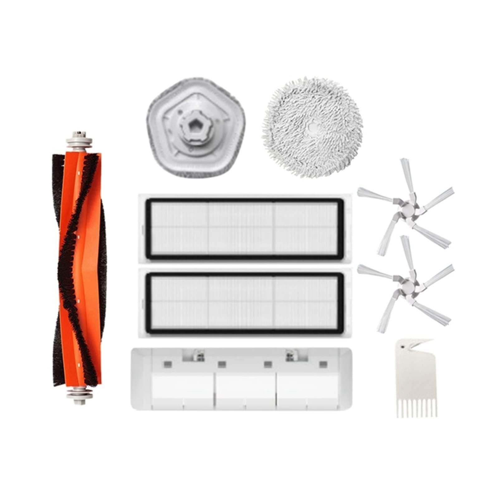 9Pcs Vacuum Cleaner Replacement Parts Kit - Compatible with Xiaomi Dreame W10/W10 Pro - Includes Main Brush, Side Brush, Mop Cloth & Filter for Deep Floor Cleaning (Dark Grey) - Perfect for Home, Office & Pet Hair Removal