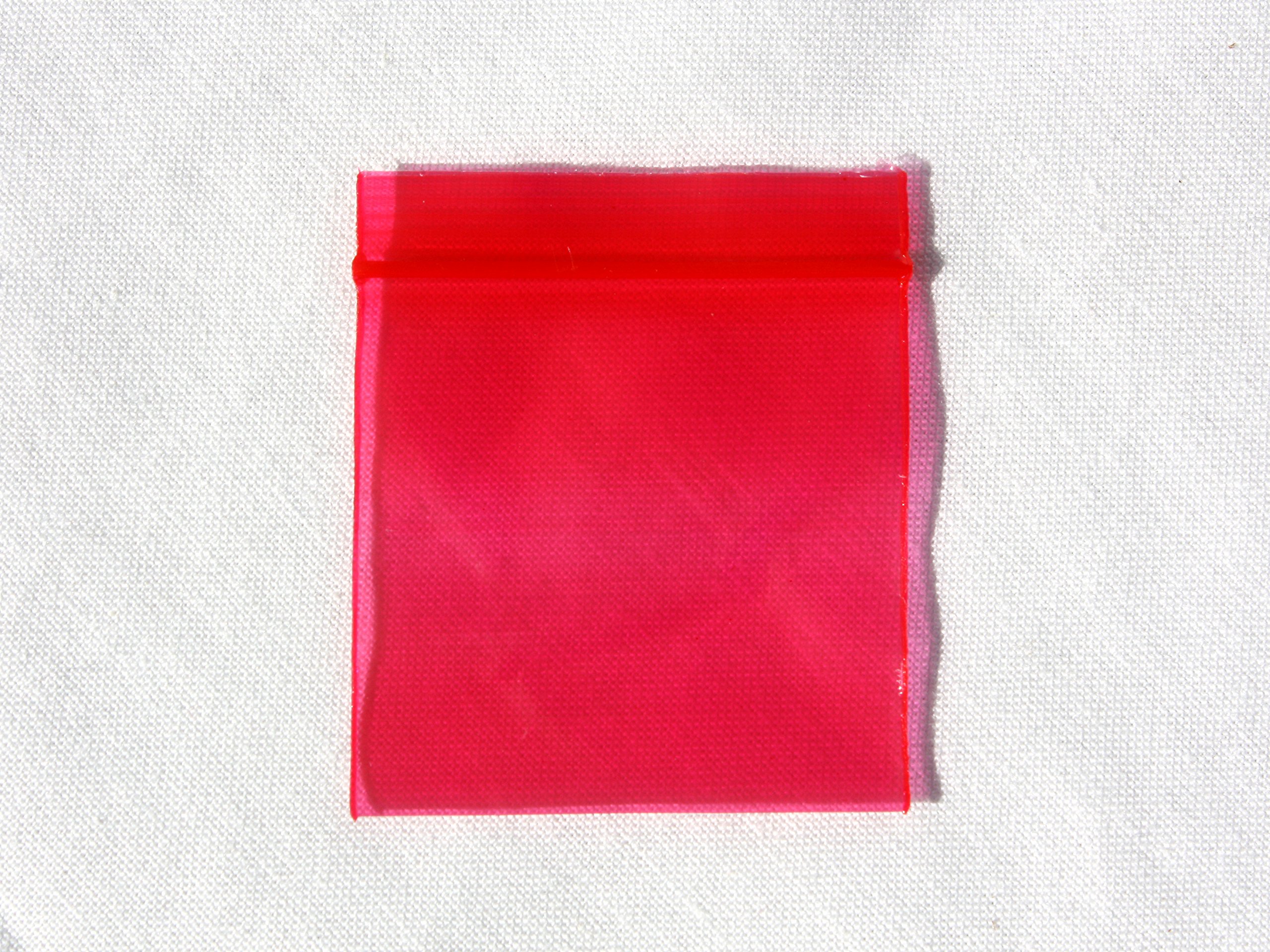 100 Pack 1.25x1.25 Inch Mini Ziplock Red Plastic Bags - Reusable Resealable High Quality Small Storage Bags for Snacks, Jewelry, Beads & Craft Supplies | Perfect for Apples, Candy, Pills & Organizing Small Items