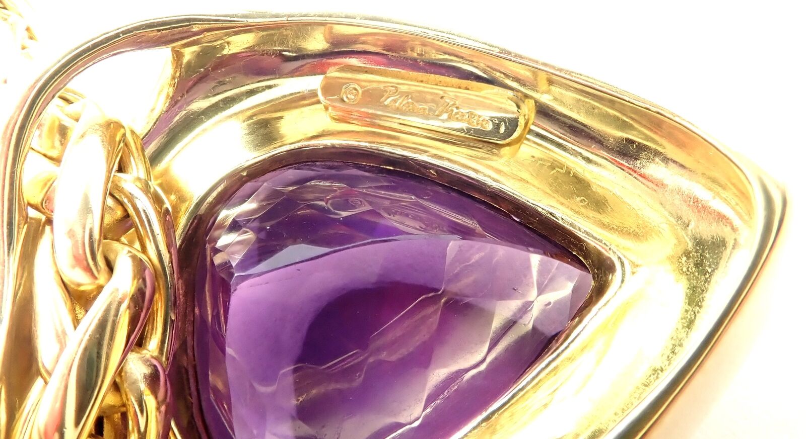 Authentic Tiffany & Co Paloma Picasso 18k Gold Large Amethyst Pendant Necklace for Women - Elegant Jewelry Gift for Anniversary, Valentine's Day & Special Occasions