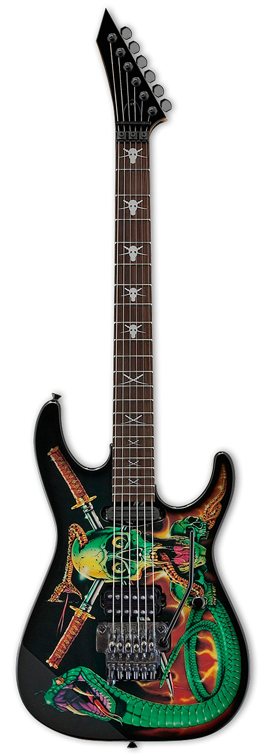 Mini Electric Guitar Replica - George Lynch Skulls & Snakes Collectible Model - Perfect for Music Lovers, Rock Fans & Home Decor