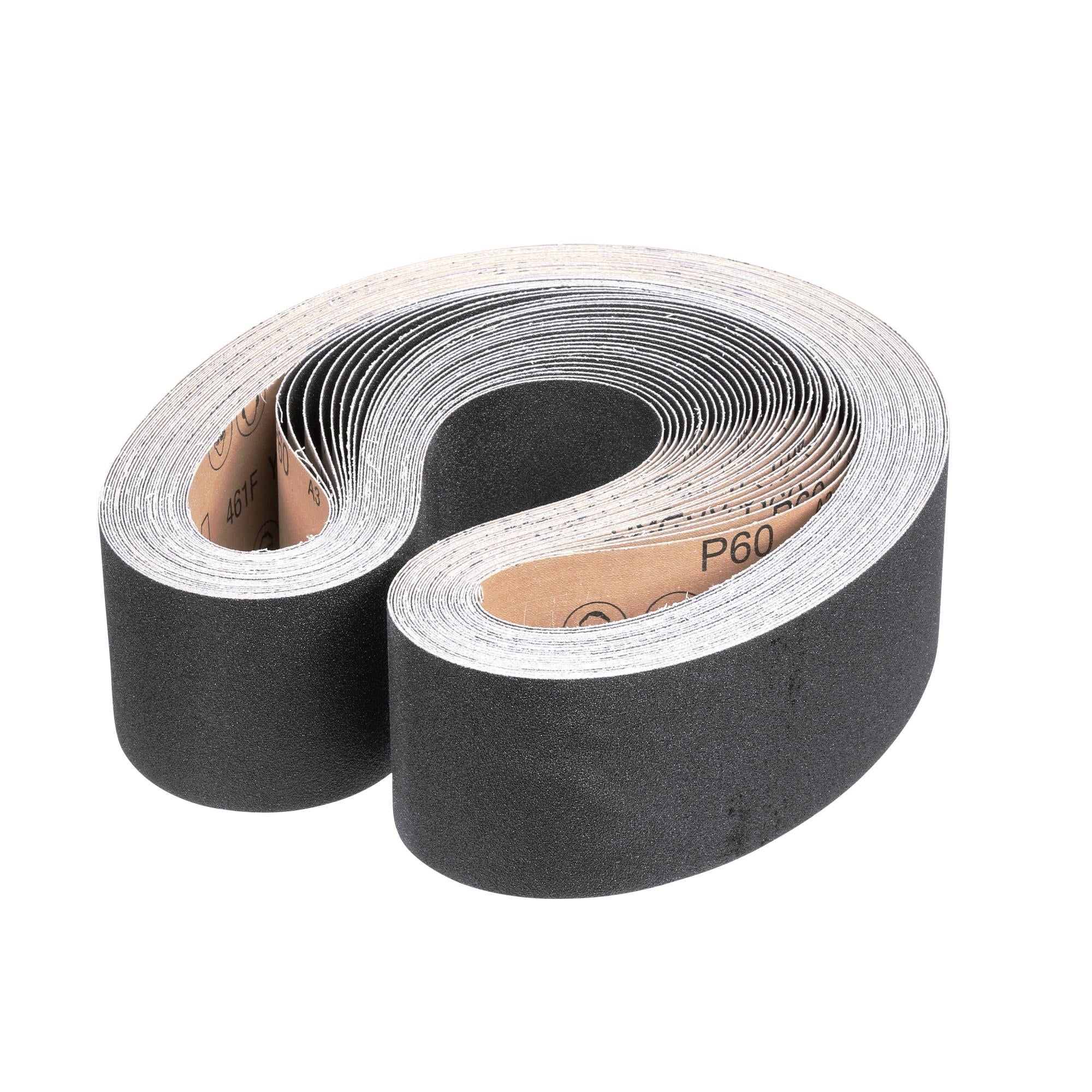 3M 461F Cloth Belt - 4 in x 64 in, P60 YF Weight, Film Lok, Single Flex - Ideal for Woodworking, Metal Polishing & DIY Projects