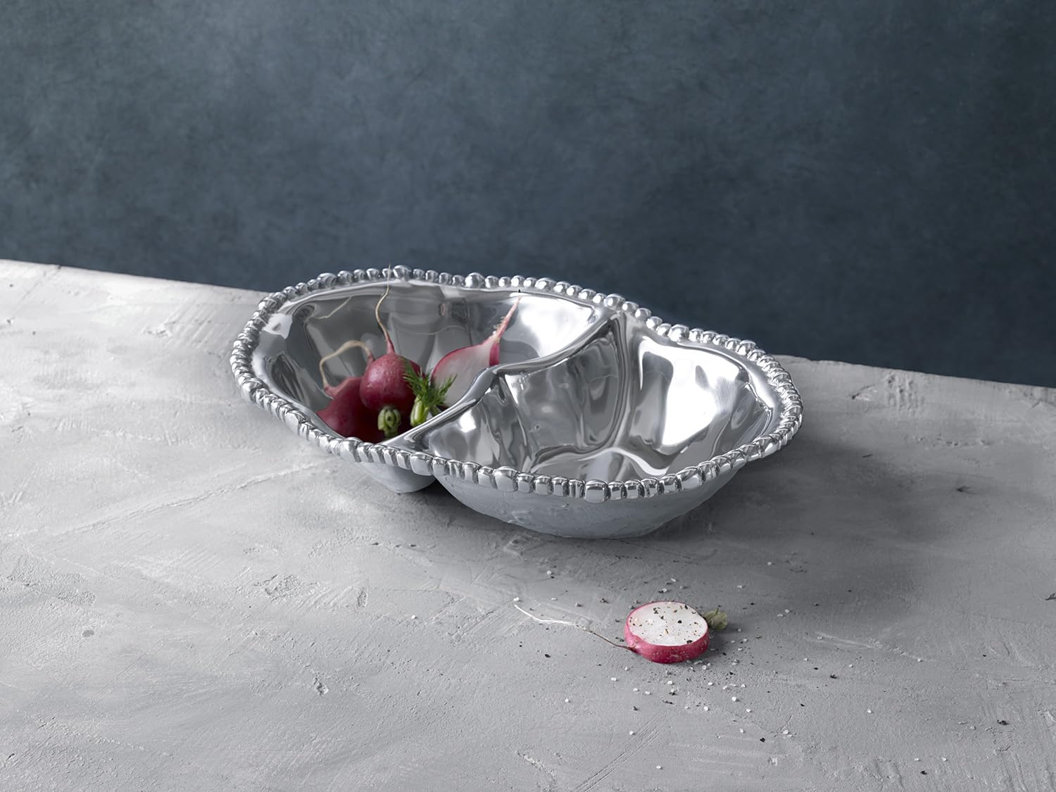 Beatriz Ball 6268 Silver Double Dip Serving Set - Elegant Appetizer Tray for Parties, Entertaining & Holiday Gatherings