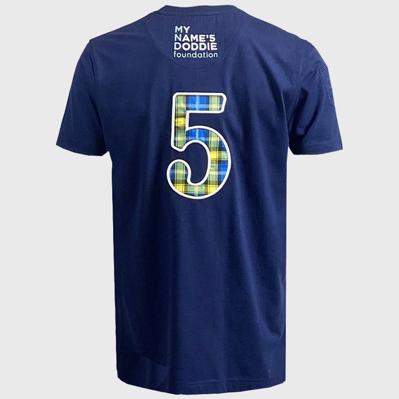 Ellis Rugby Doddie Weir Tartan Cotton T-Shirt - Men's Casual Vintage Style Tee for Rugby Fans and Scottish Heritage Lovers | Perfect for Game Day, Pub Outings, and Casual Wear