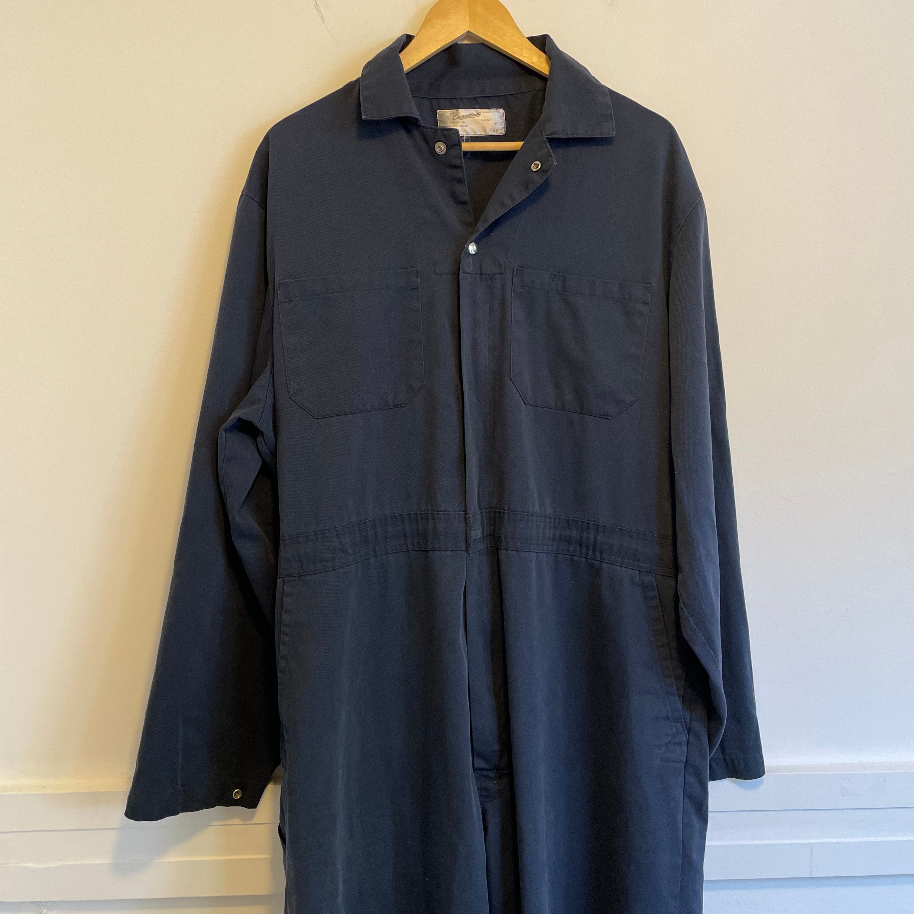 Canadian Navy Blue Coveralls - Heavy Duty Work Uniform for Men & Women | Size 46 | Ideal for Mechanics, Construction & Industrial Work