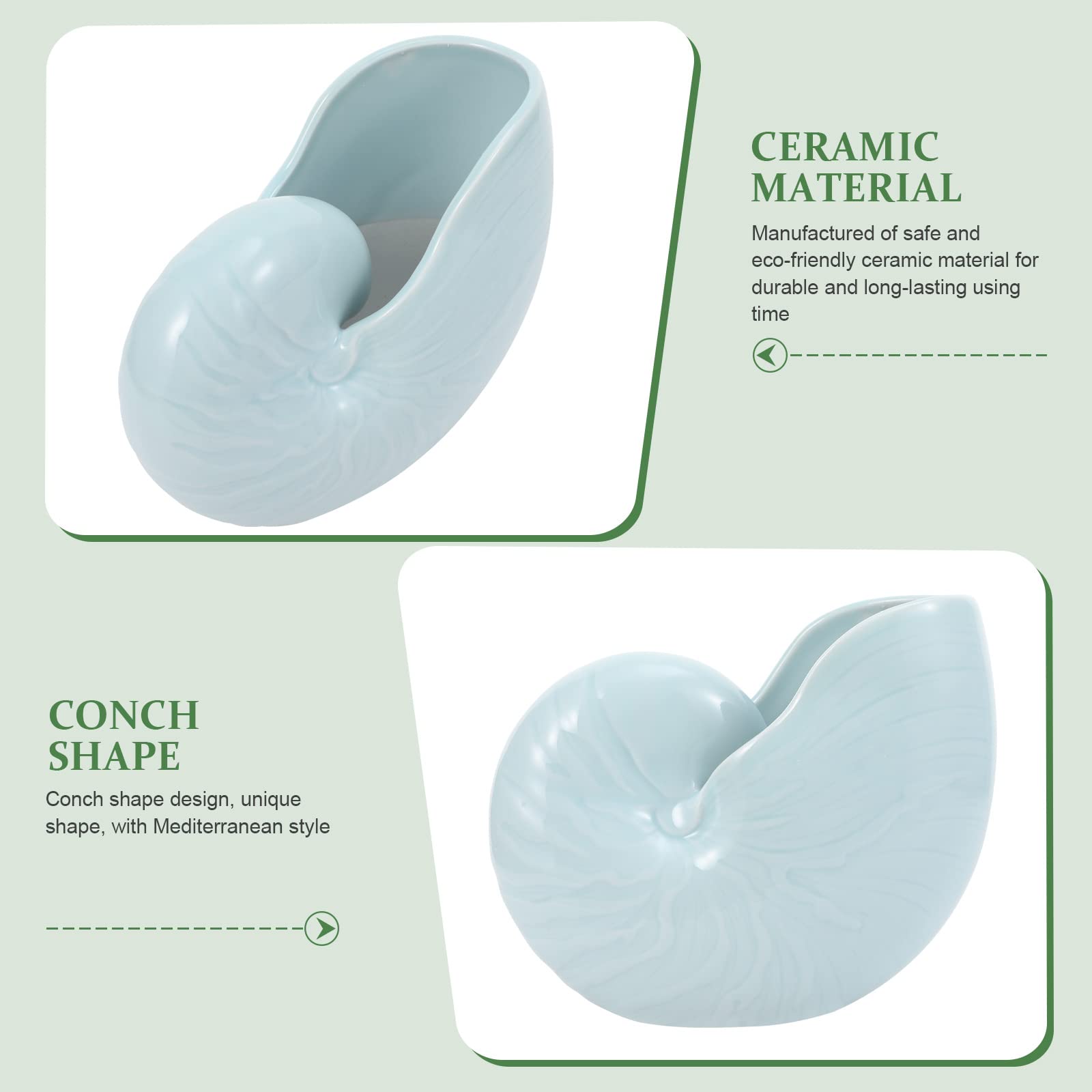 BESPORTBLE 1pc Ceramic Conch Planter - Stylish Indoor Flower Pot for Succulents, Bonsai, Green Plants | Perfect for Home Decor, Office Desk, and Garden Planting
