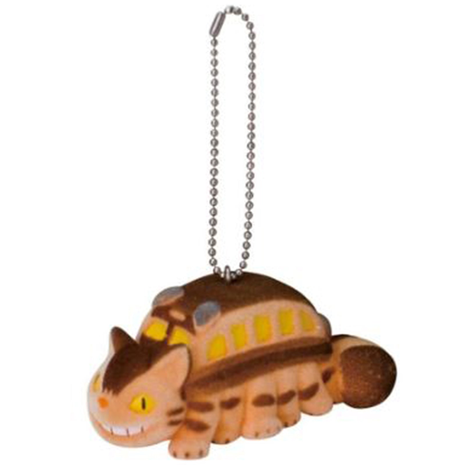 Bandai Sekiguchi My Neighbor Totoro Catbus Flocked Keychain - Soft Plush Anime Keyring for Ghibli Fans - Perfect for Backpacks, Gifts & Studio Ghibli Collectors