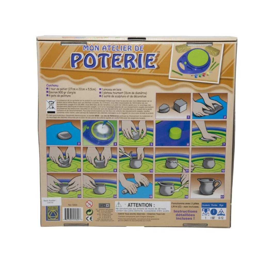 Creative Toys Tip Top Pottery Kit - DIY Pottery Wheel for Kids & Adults - Perfect for Arts & Crafts, Birthday Gifts & Family Bonding Activities