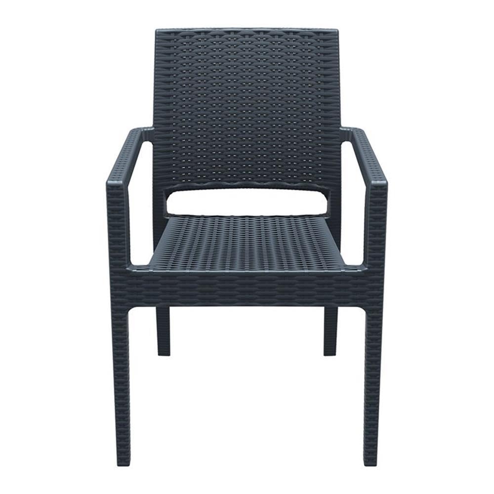 Dark Gray Compamia Ibiza Patio Dining Arm Chairs (Set of 2) - Outdoor Furniture for Garden, Poolside, and Backyard Relaxation