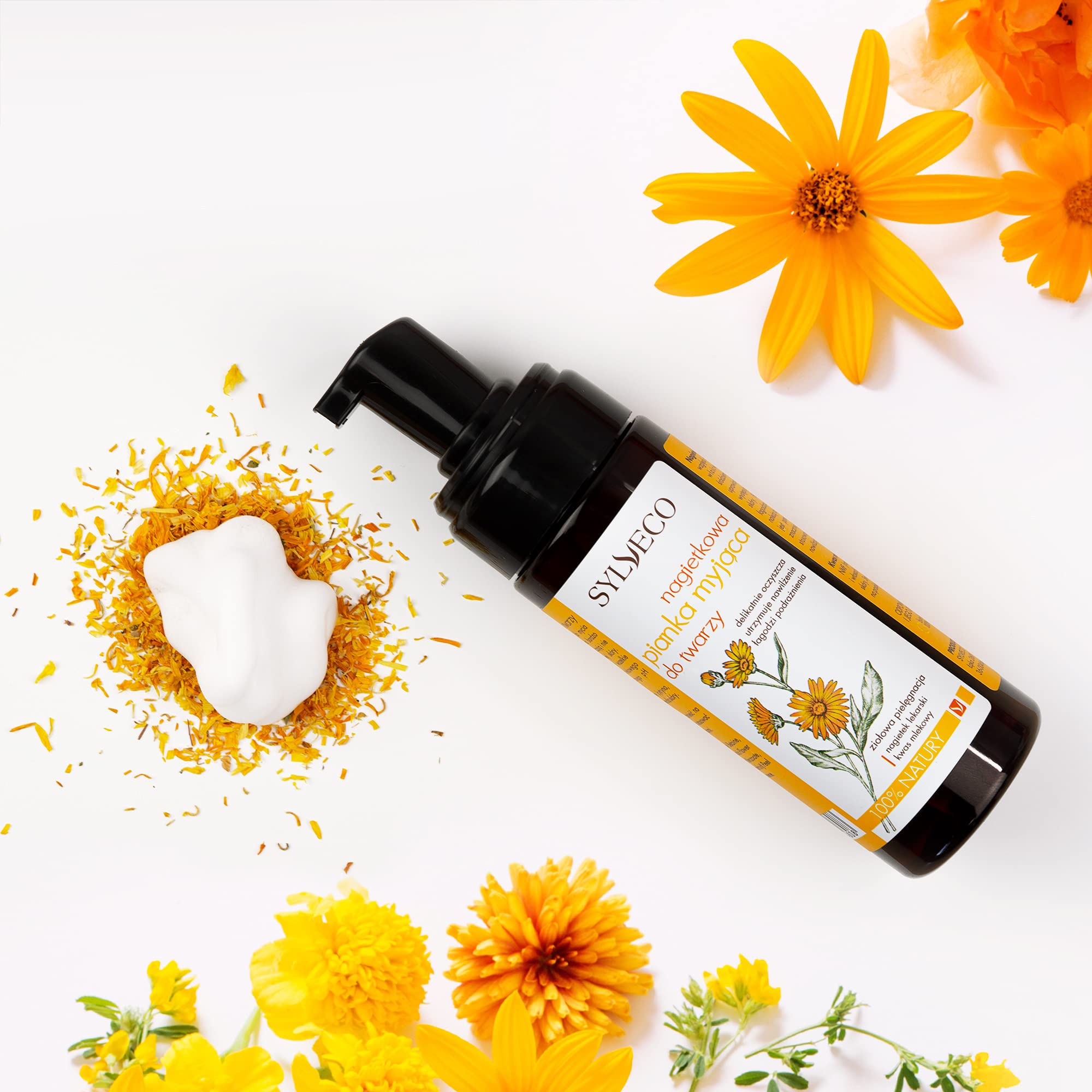 SYLVECO Marigold Cleaning Foam - Powerful Multi-Surface Cleaner for Kitchen, Bathroom & Home - Gentle Yet Effective Degreaser & Stain Remover - Perfect for Countertops, Tiles & Appliances