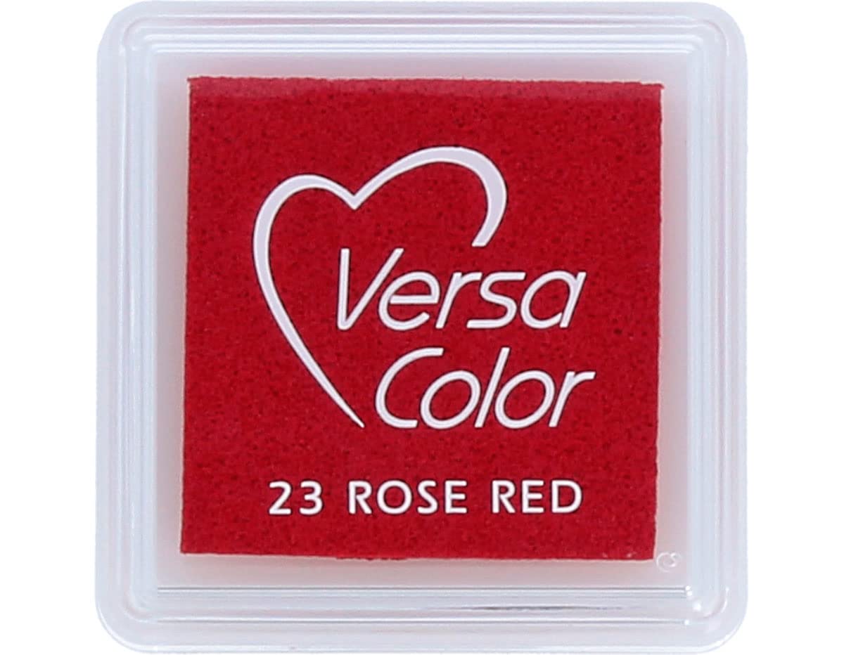 Tsukineko Small-Size VersaColor Ultimate Pigment Ink Pad - Rose Red for Stamping, Scrapbooking & Card Making | Acid-Free, Quick-Drying Craft Ink
