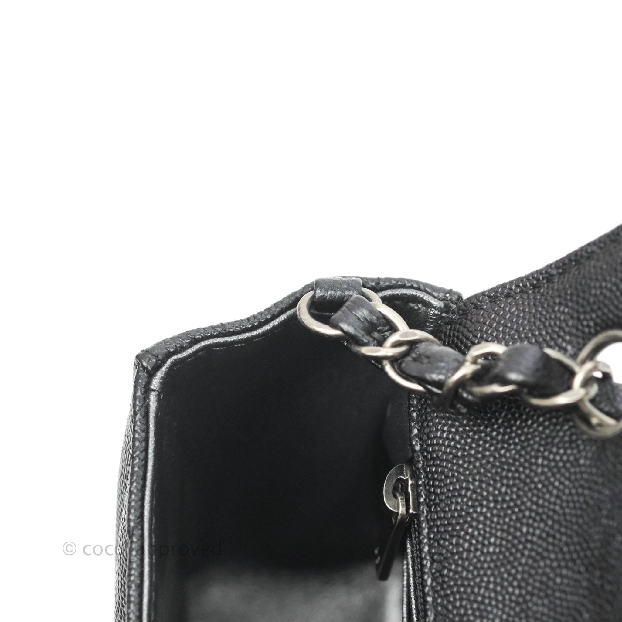 Chanel Chevron Mini Rectangular Flap Bag in Iridescent Black Caviar Leather with Ruthenium Hardware - Perfect for Evening Events, Parties & Luxury Fashion Accessories