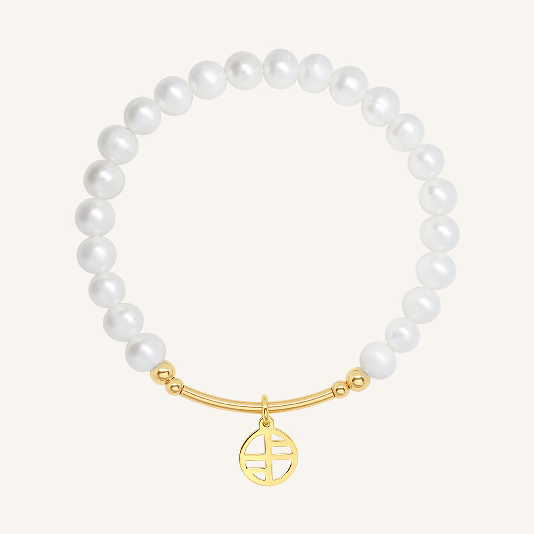 6mm Pearl Charm Bracelet - Natural Stone Jewelry for Women, Gift for Her | Perfect for Weddings, Parties & Everyday Wear